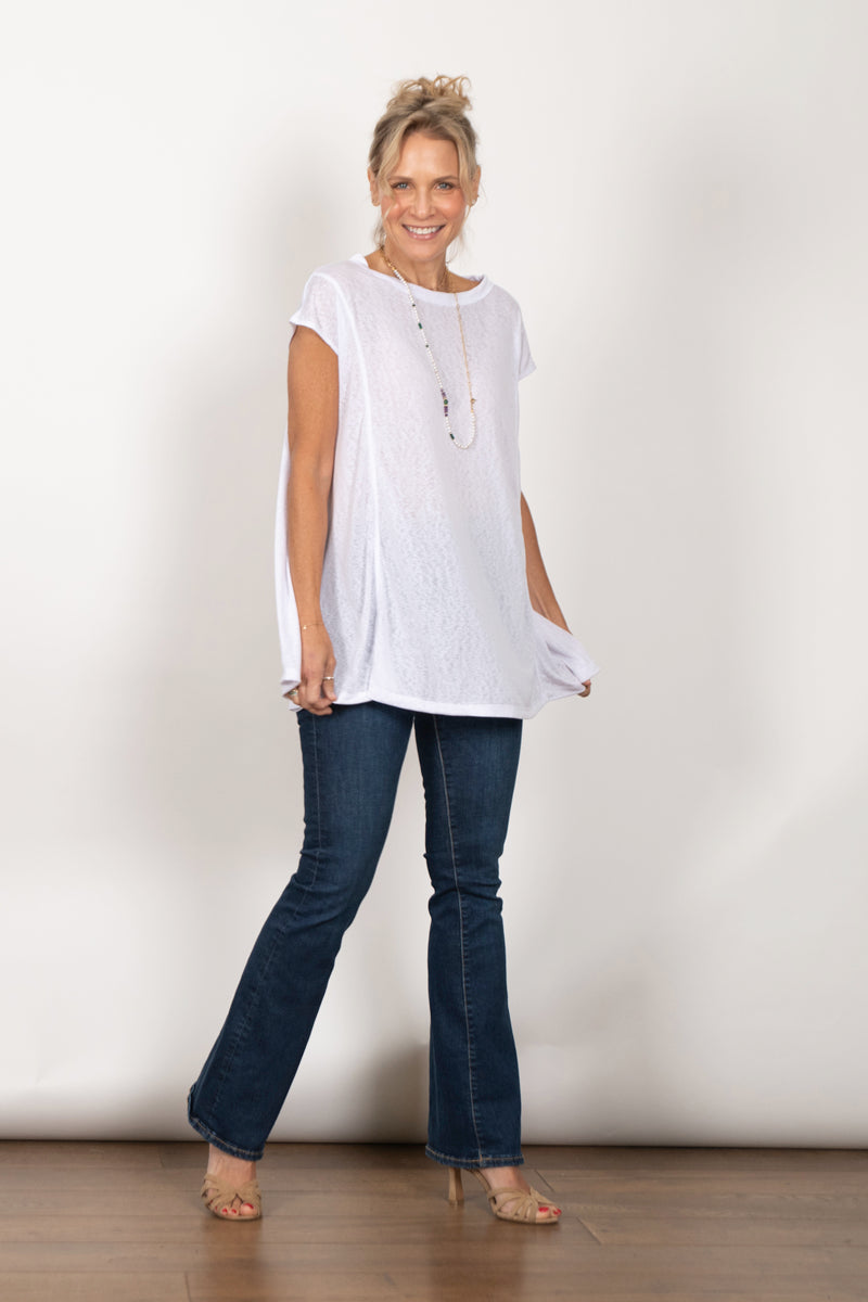 JUNO חולצה אוברסייז לבנה