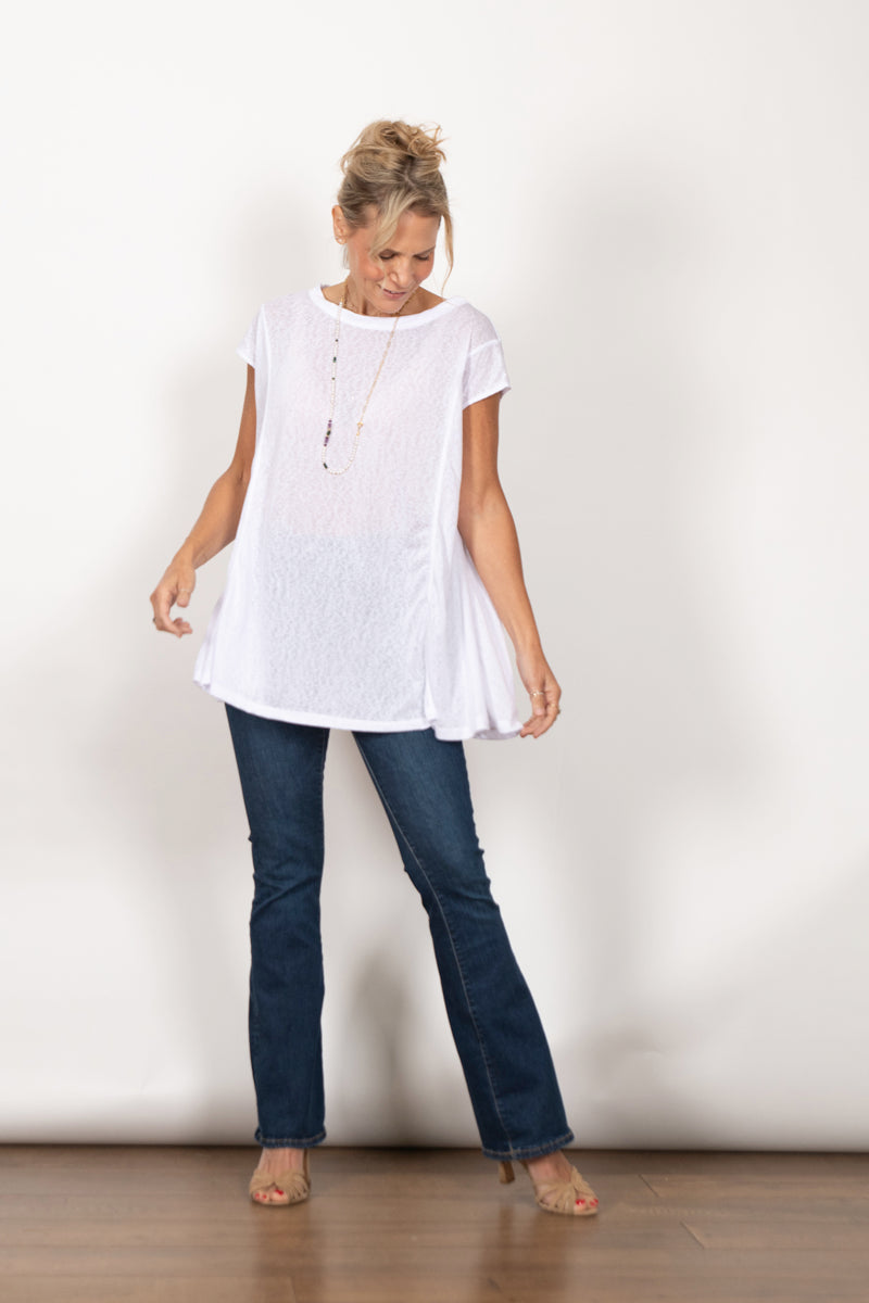 JUNO חולצה אוברסייז לבנה