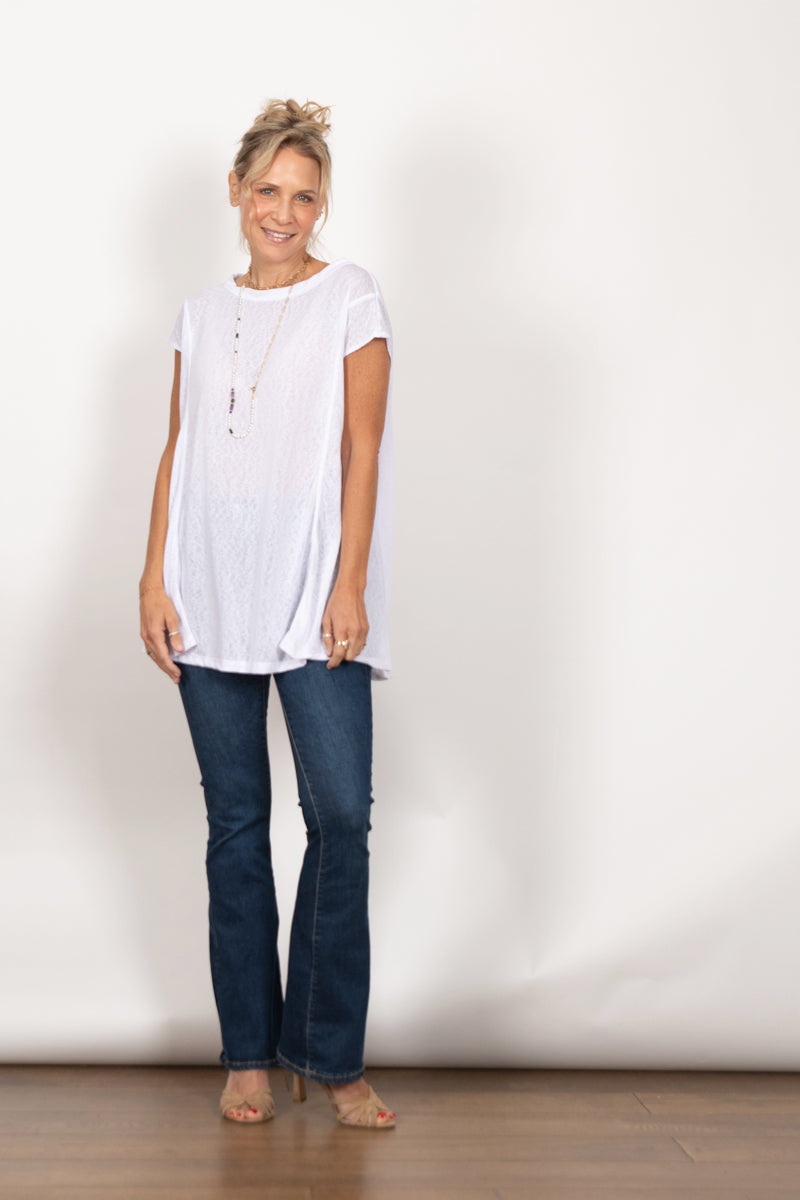 JUNO חולצה אוברסייז לבנה