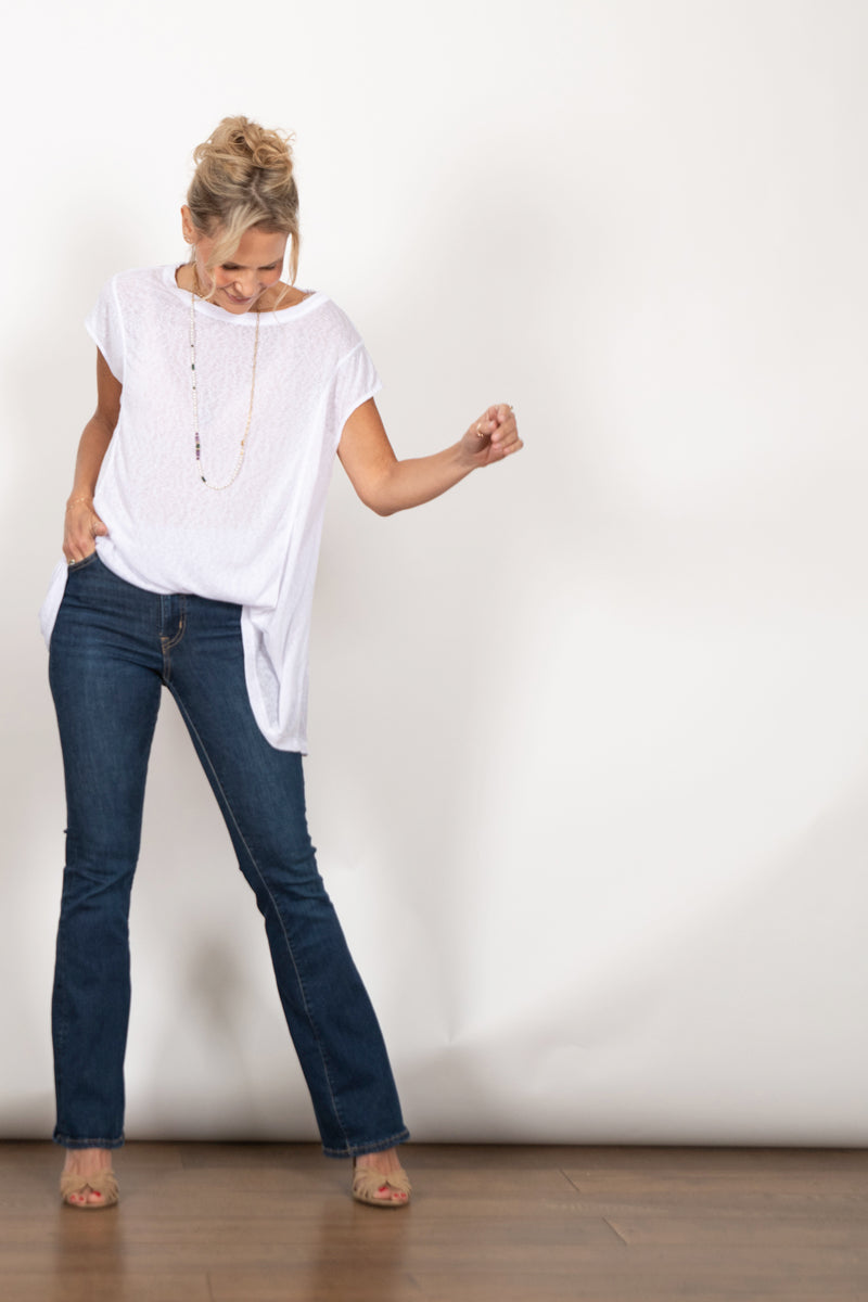 JUNO חולצה אוברסייז לבנה