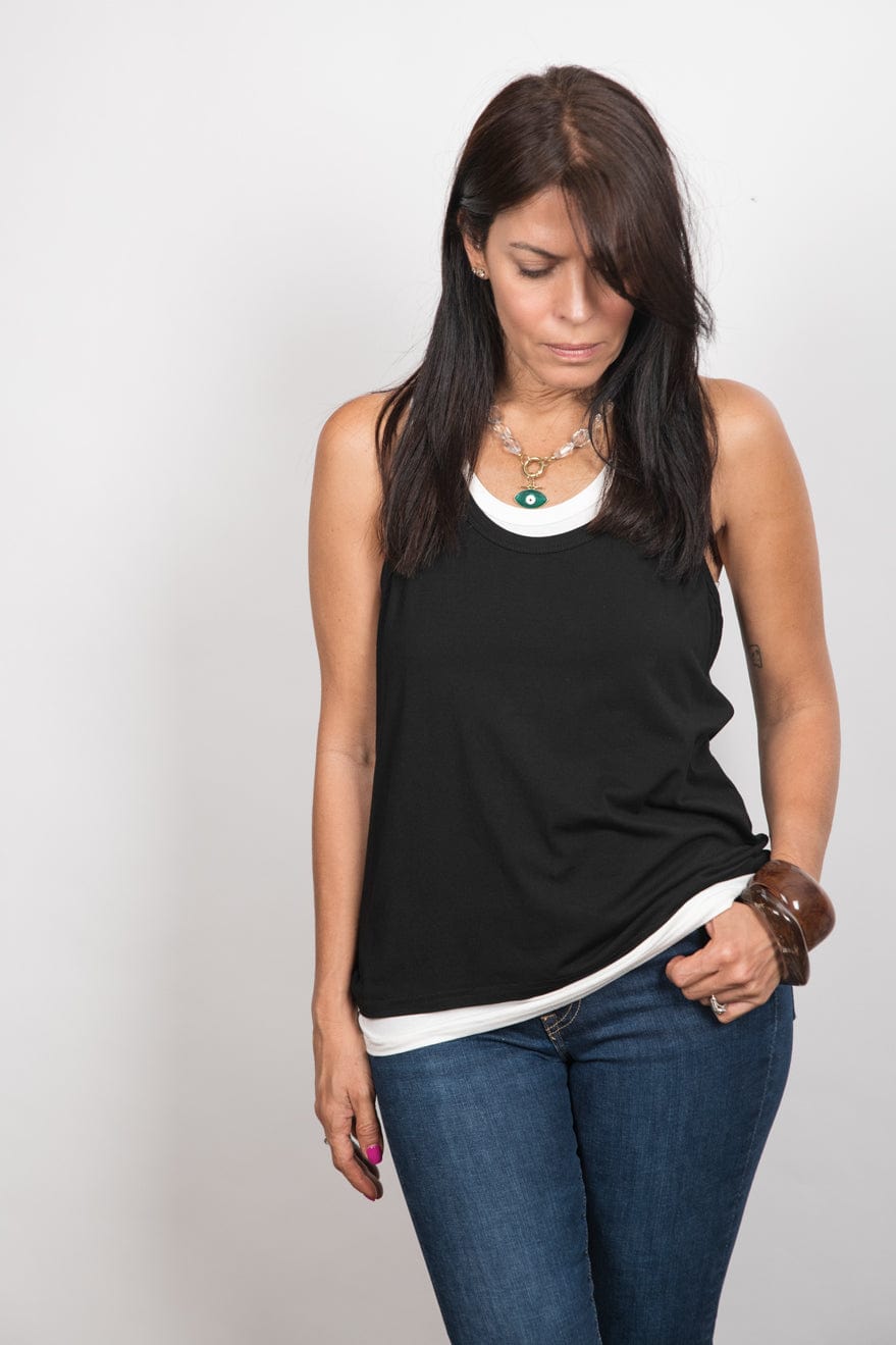 GUY גופיה שחור לבן