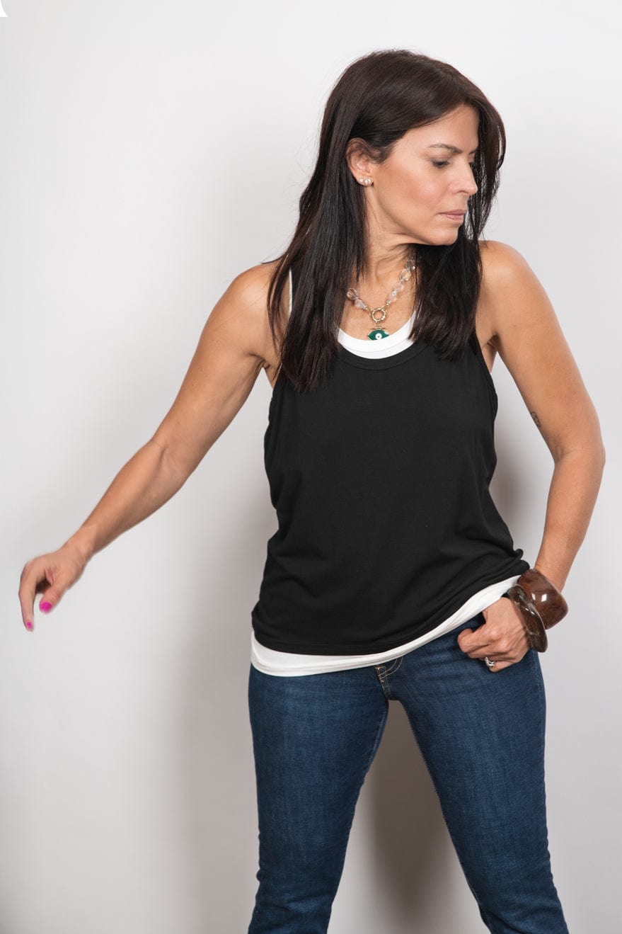 GUY גופיה שחור לבן