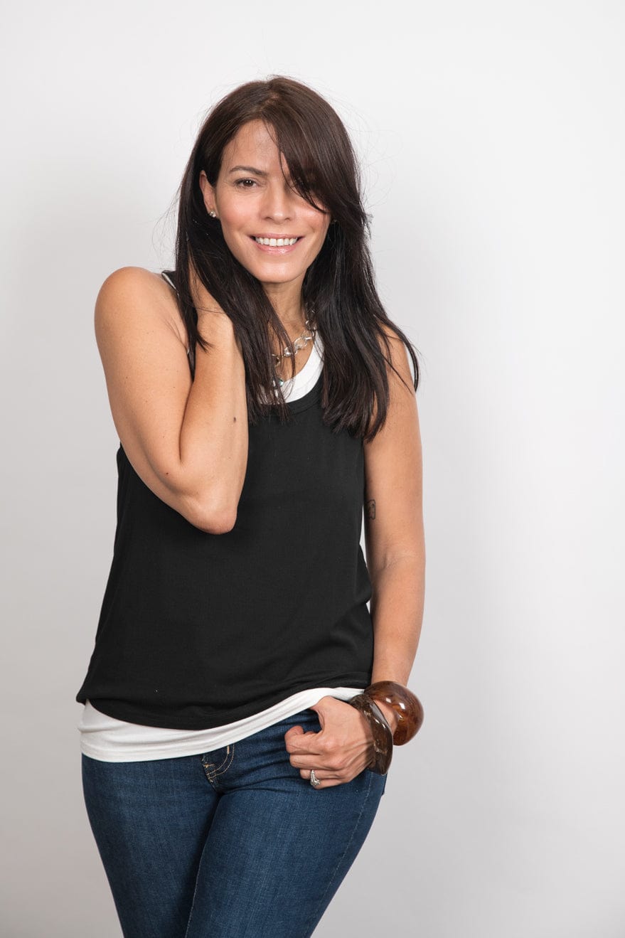 GUY גופיה שחור לבן