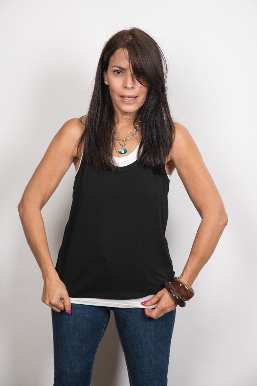 GUY גופיה שחור לבן