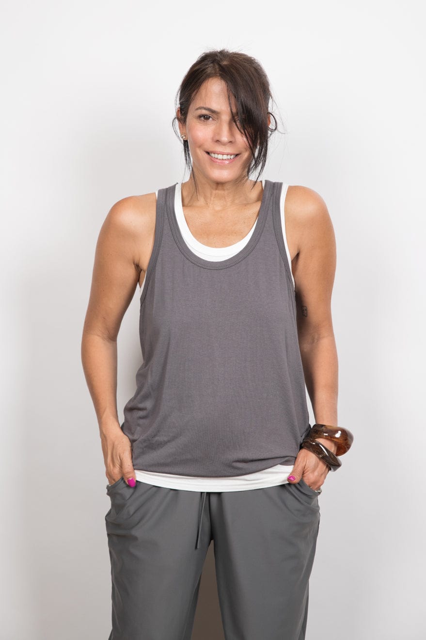 GUY גופיה אפור לבן