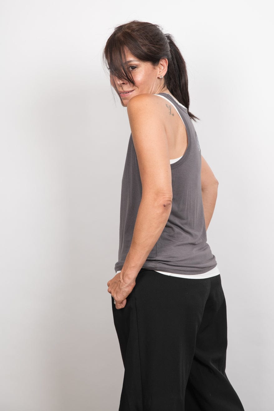 GUY גופיה אפור לבן