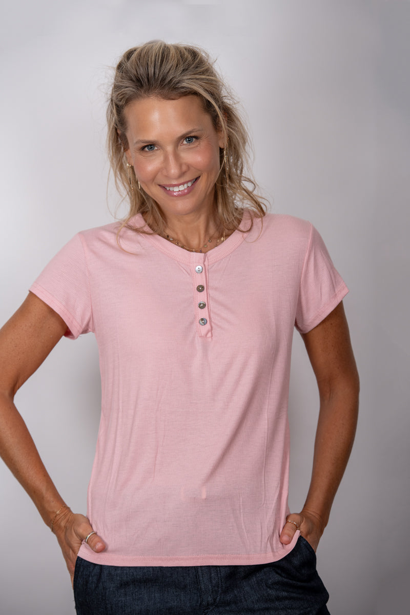 SISLEY חולצת כפתורים ורודה