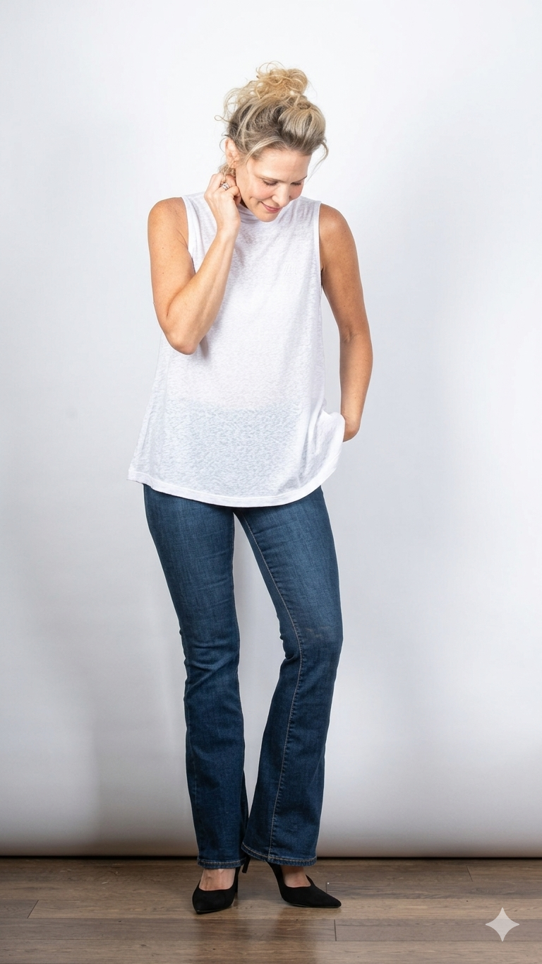 PHOEBE  גופיית מיני גולף לבנה