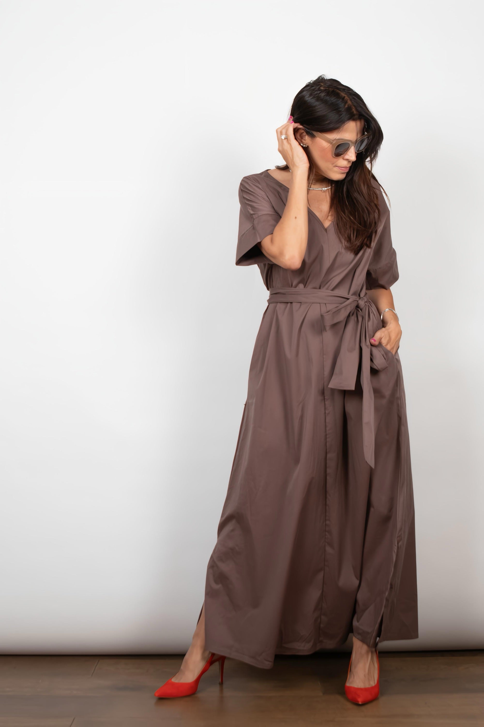שמלה חומה BALANCE