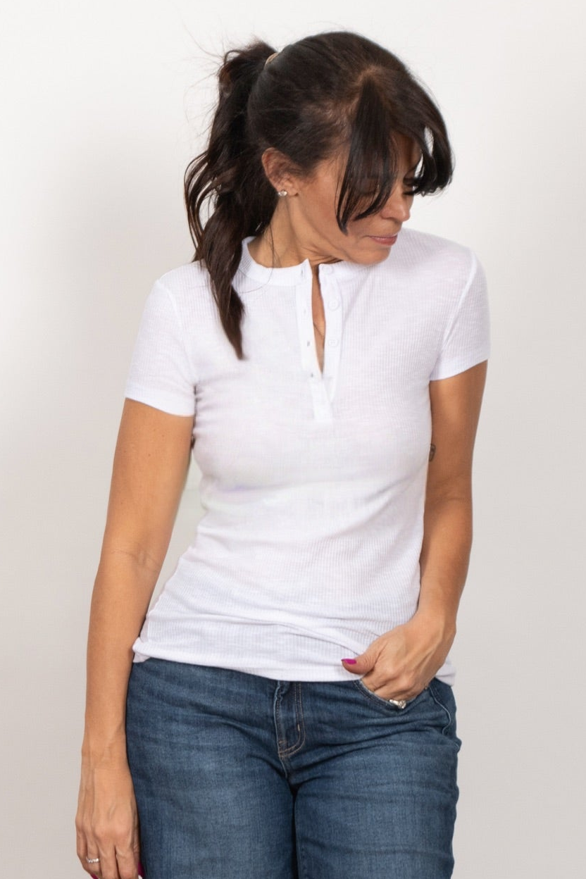 MINERVA  חולצת כפתורים לבנה קטנה