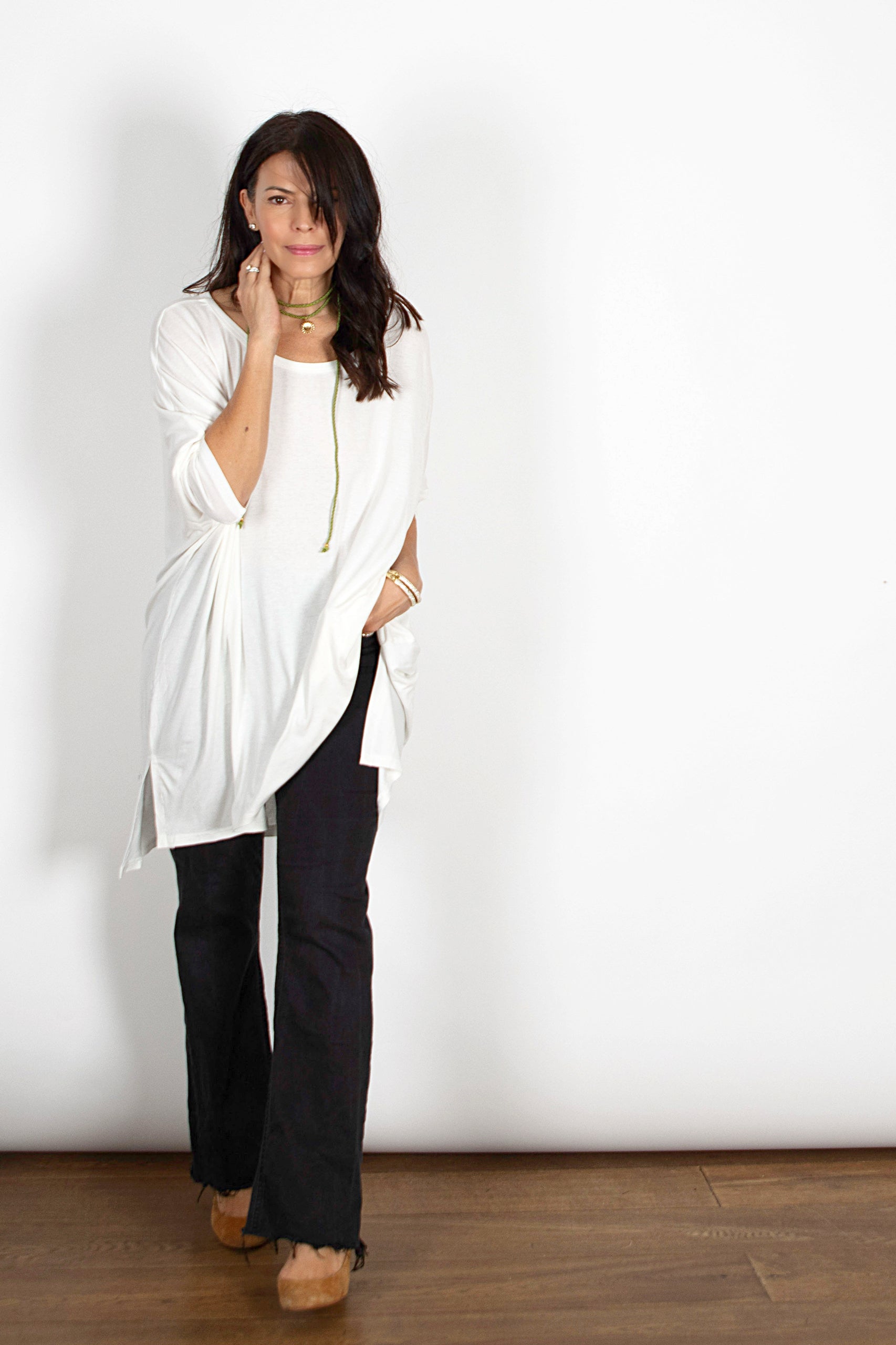 SAM חולצה אוברסייז לבנה