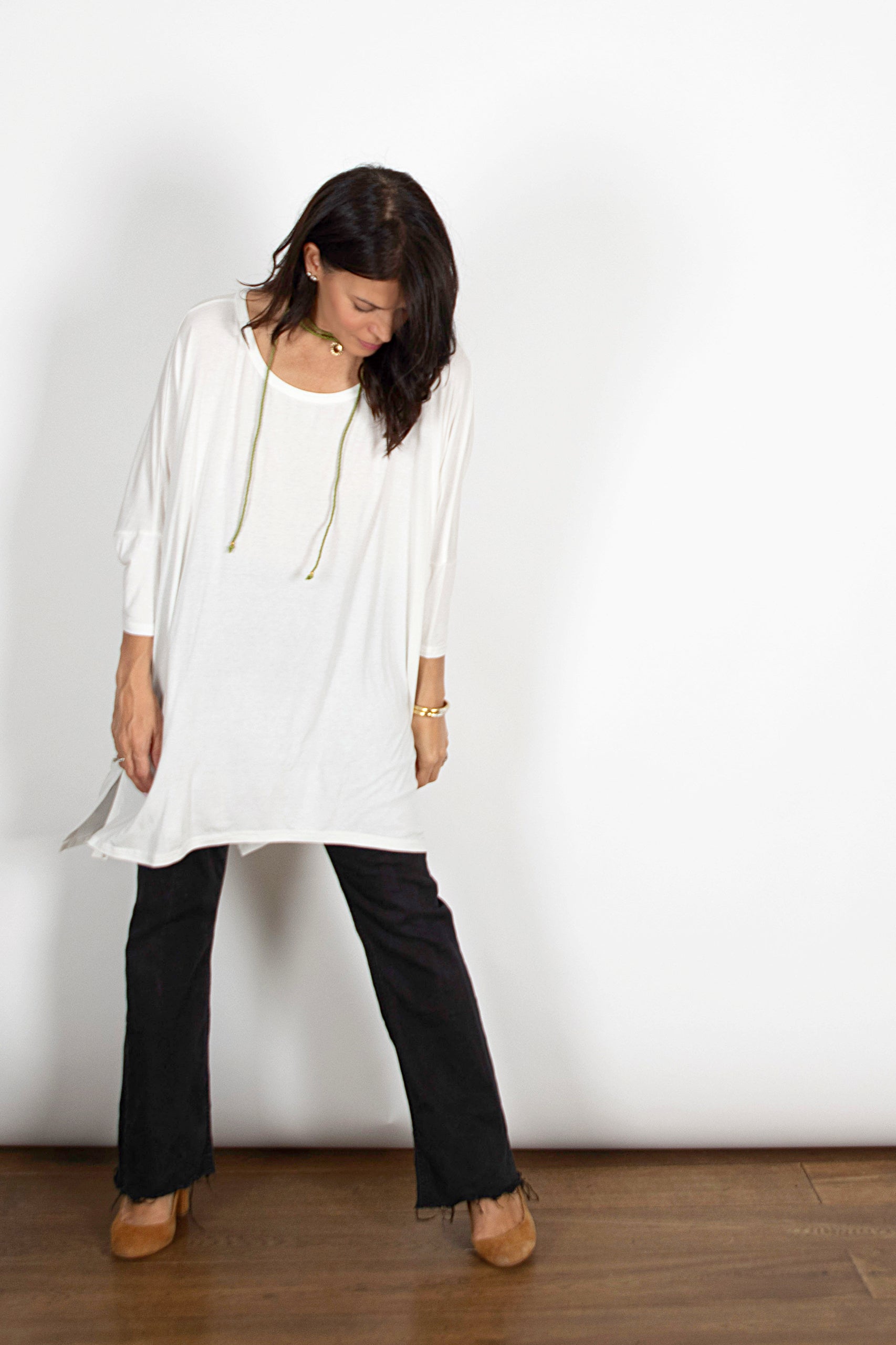 SAM חולצה אוברסייז לבנה