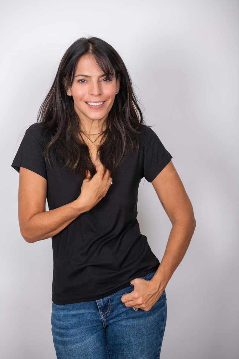 SISLEY  חולצת כפתורים שחורה