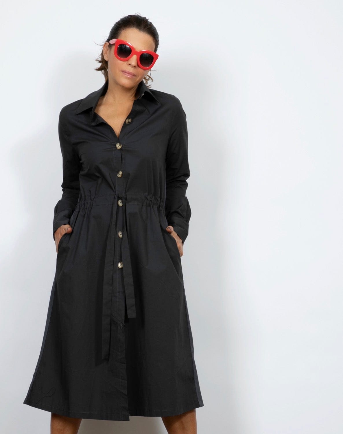 SAFIR שמלת כפתורים אפורה מידי image 6