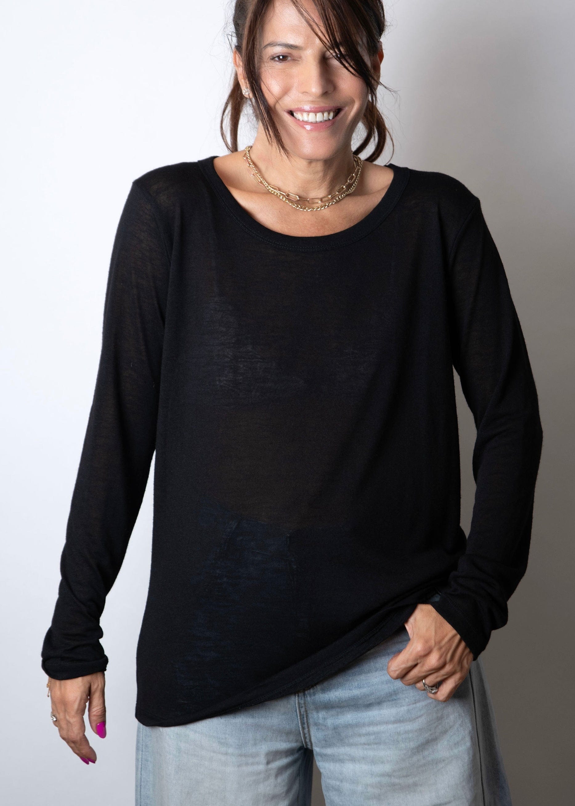 CHAVA חולצה בייסיק שחורה image 0