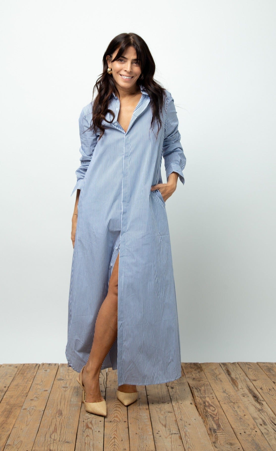 SEEK DRESS    שמלה פסים כחול image 4