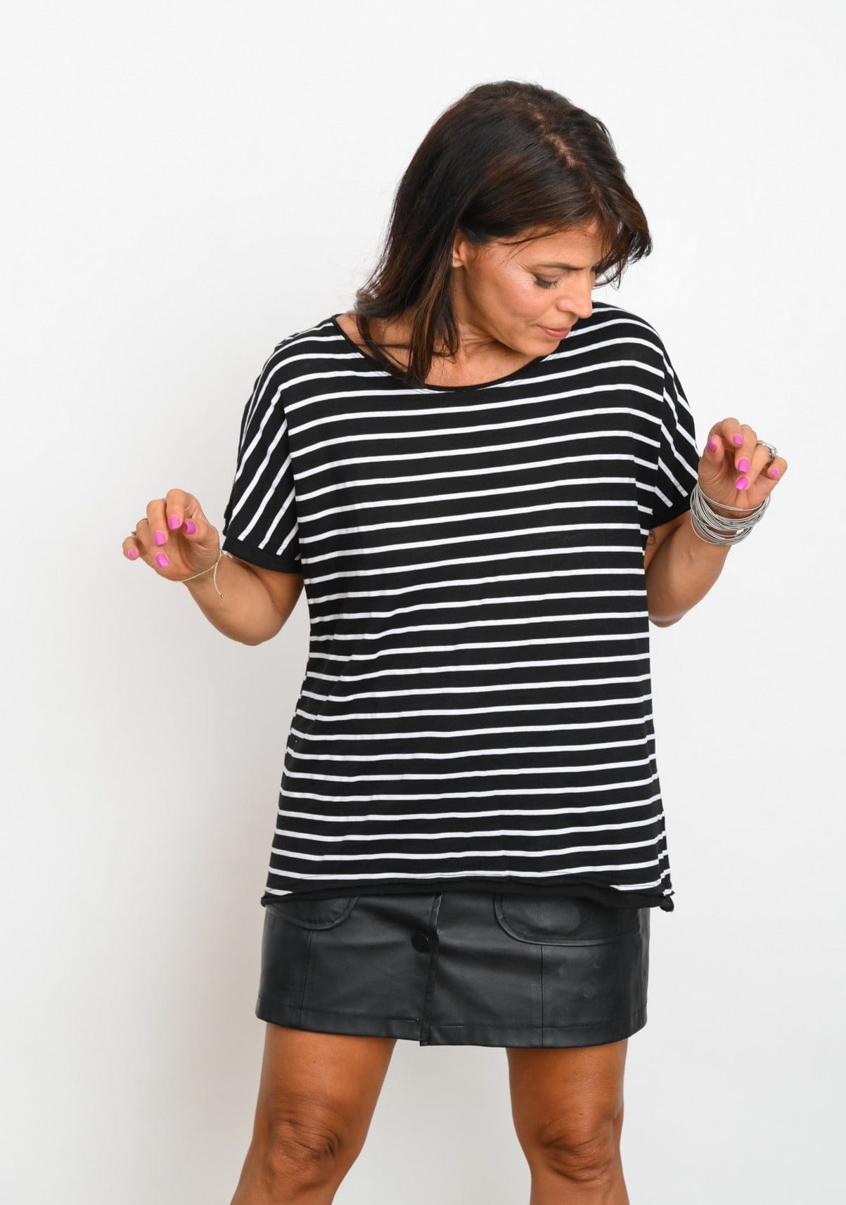 TRIP חולצה שחורה פסים image 0