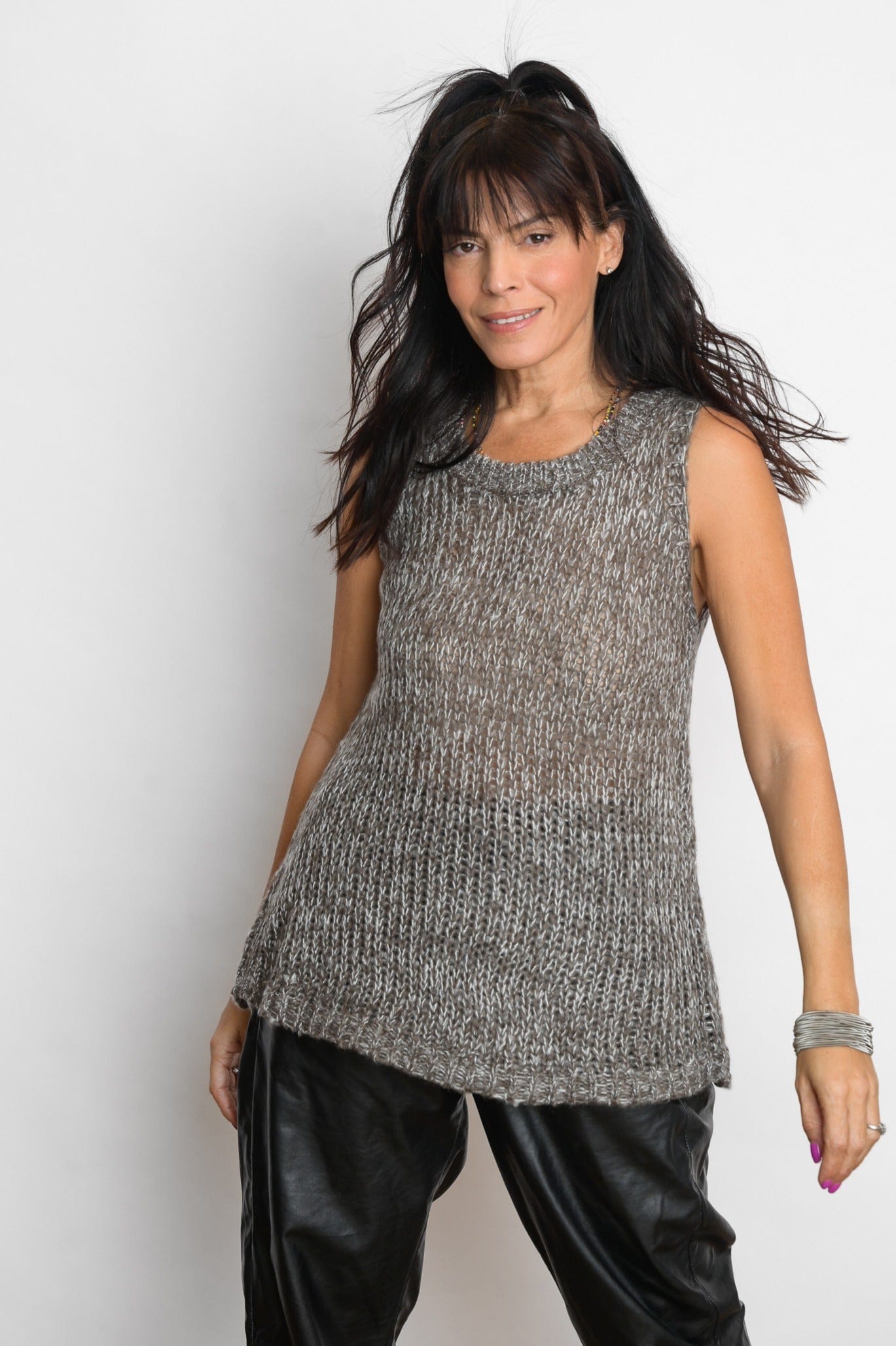 LOS  אפודה סריג מלאנז׳ image 1