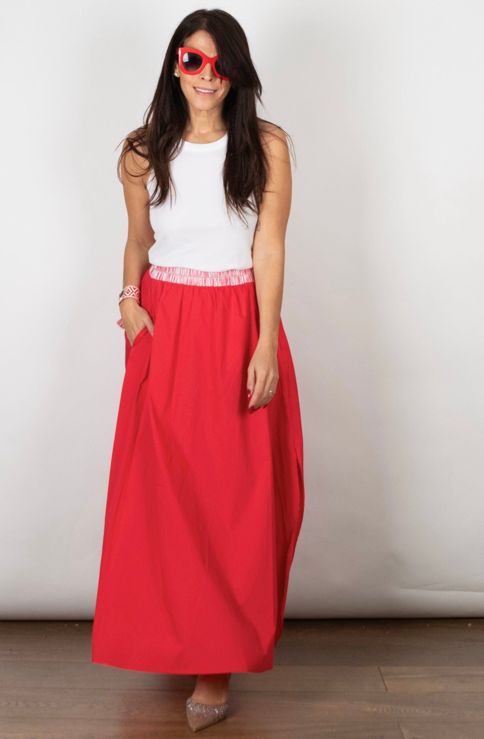 CLARSON חצאית אדומה image 0