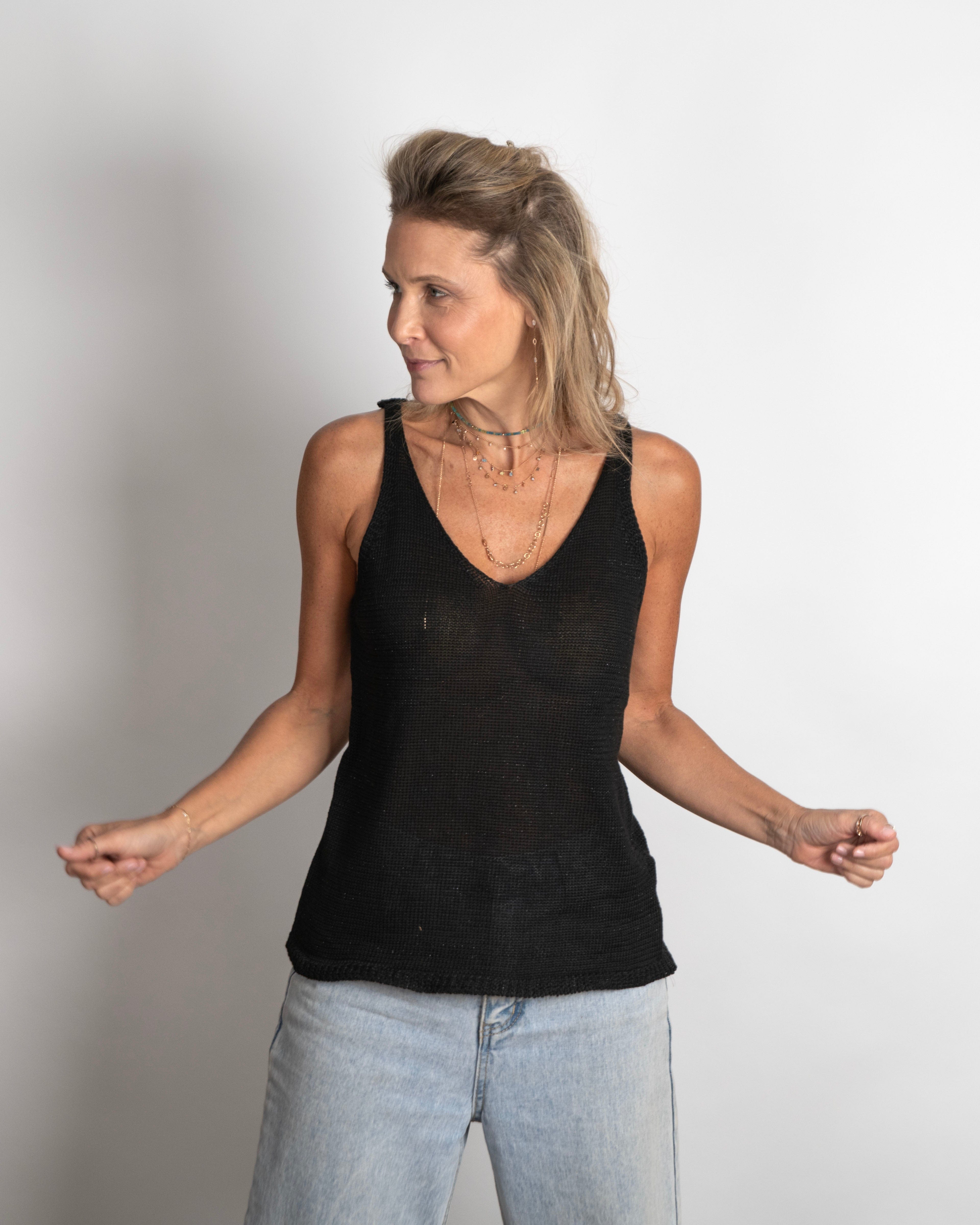 AMY  גופיית סריג שחור image 2