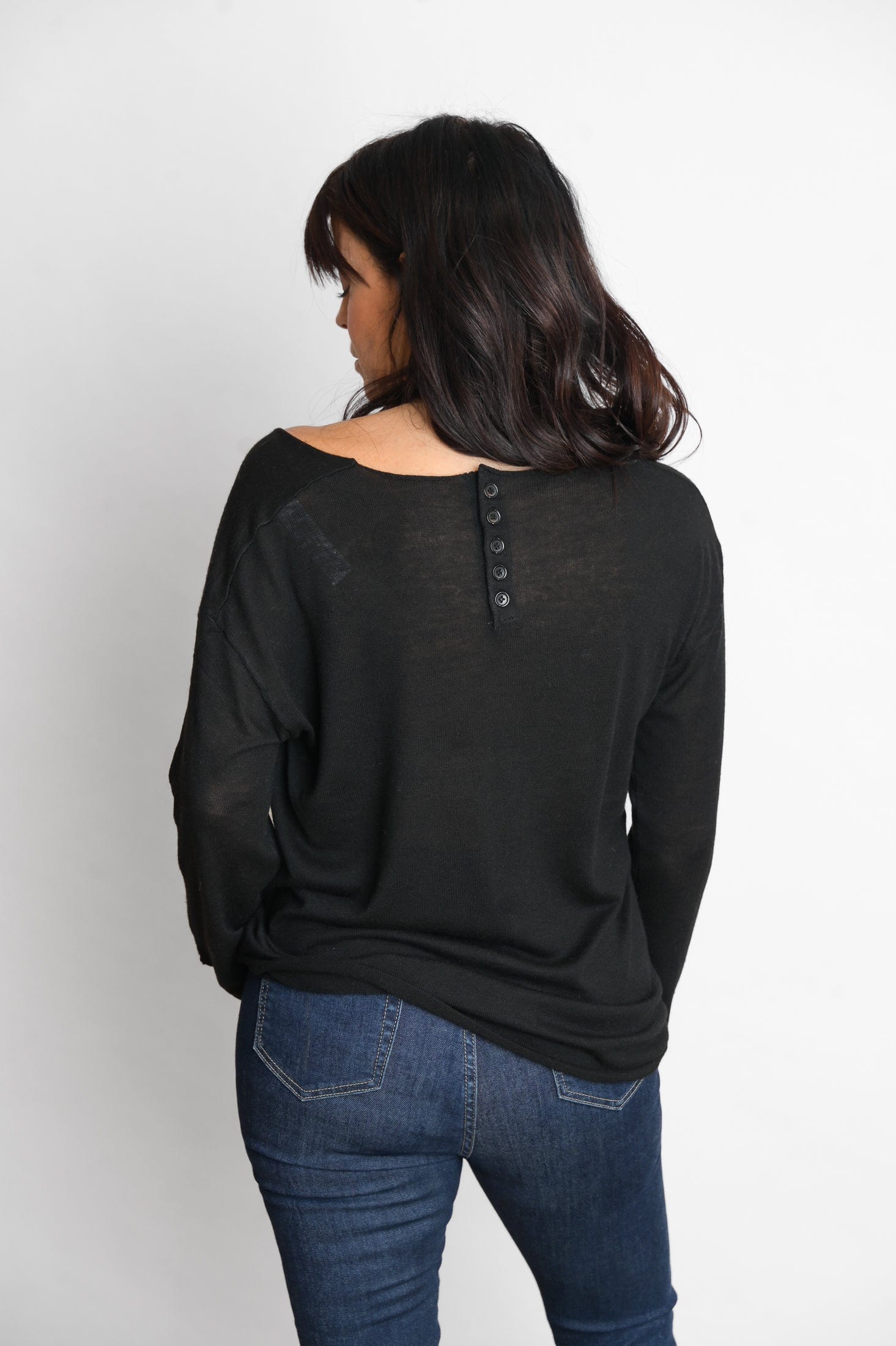 TILOS סריג כפתורים שחור image 5