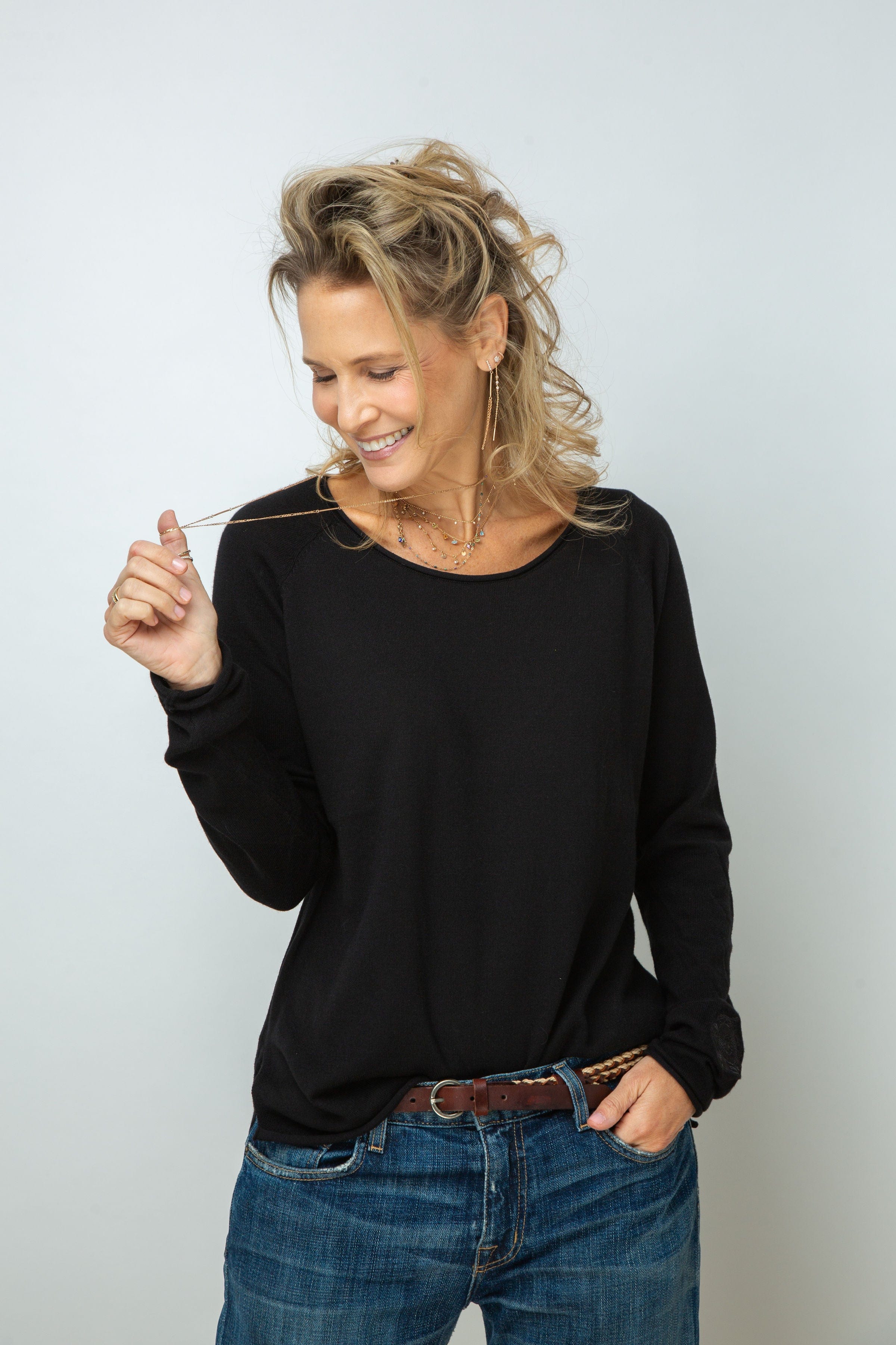 POOL סריג עגול שחור image 8