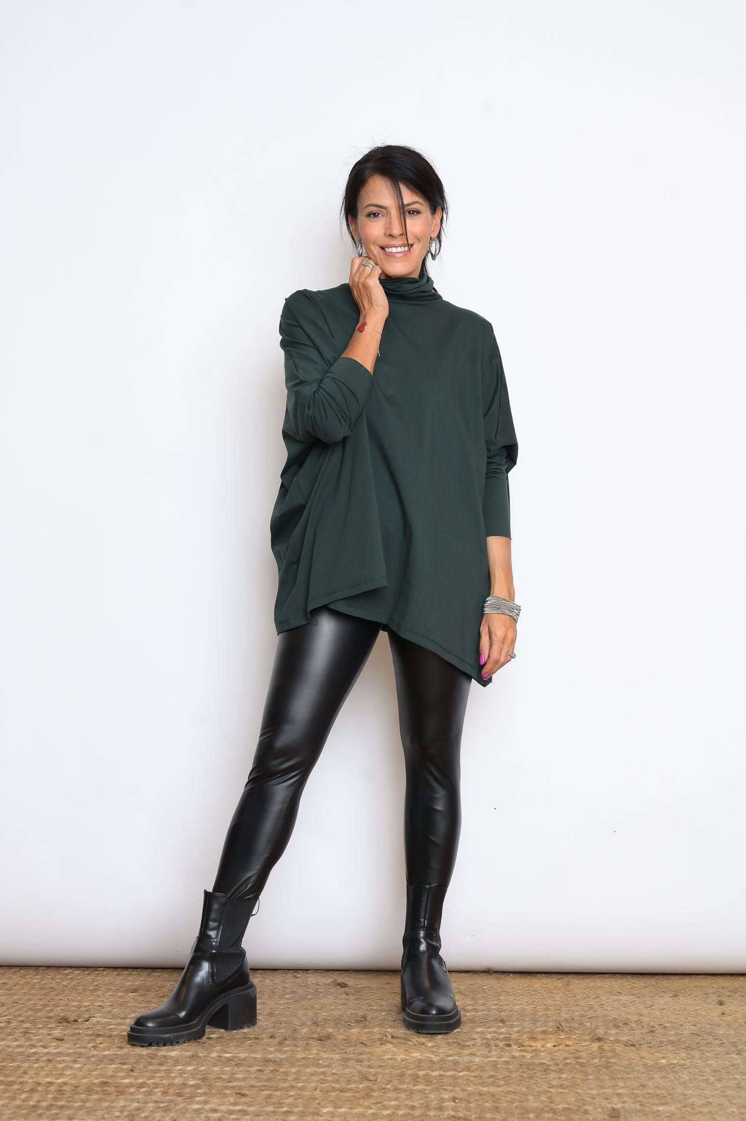 Q SHIRT גולף ירוק אוברסייז image 4