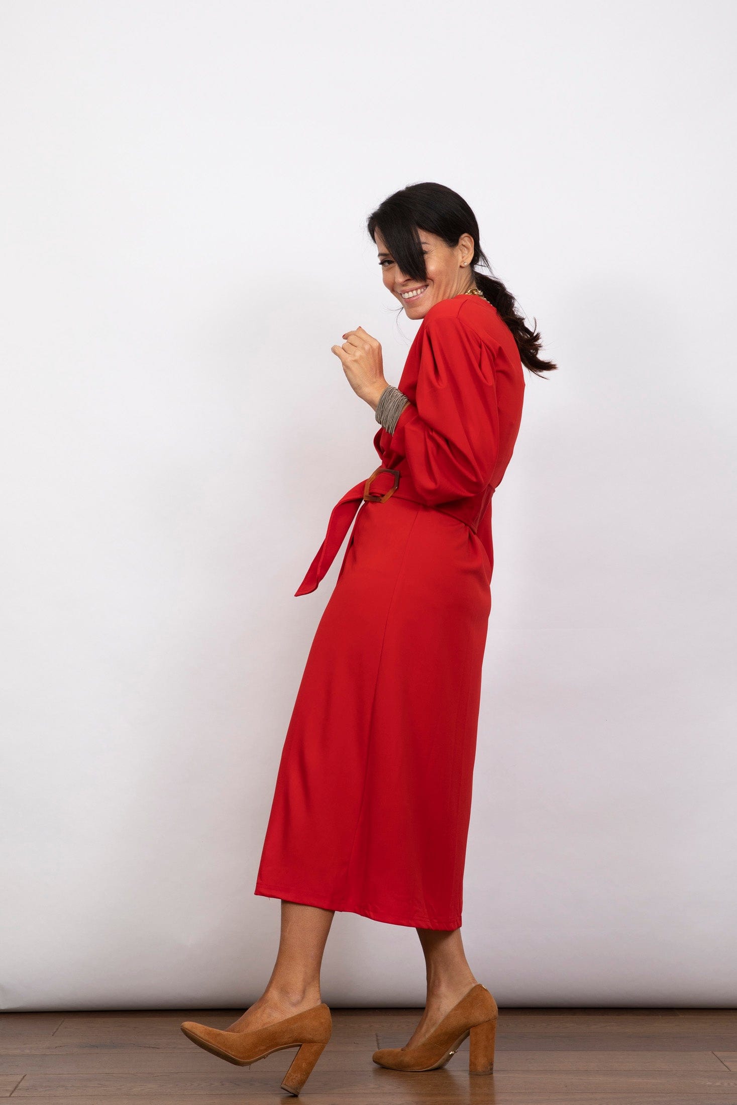 HERA שמלת מעטפת אדומה image 1