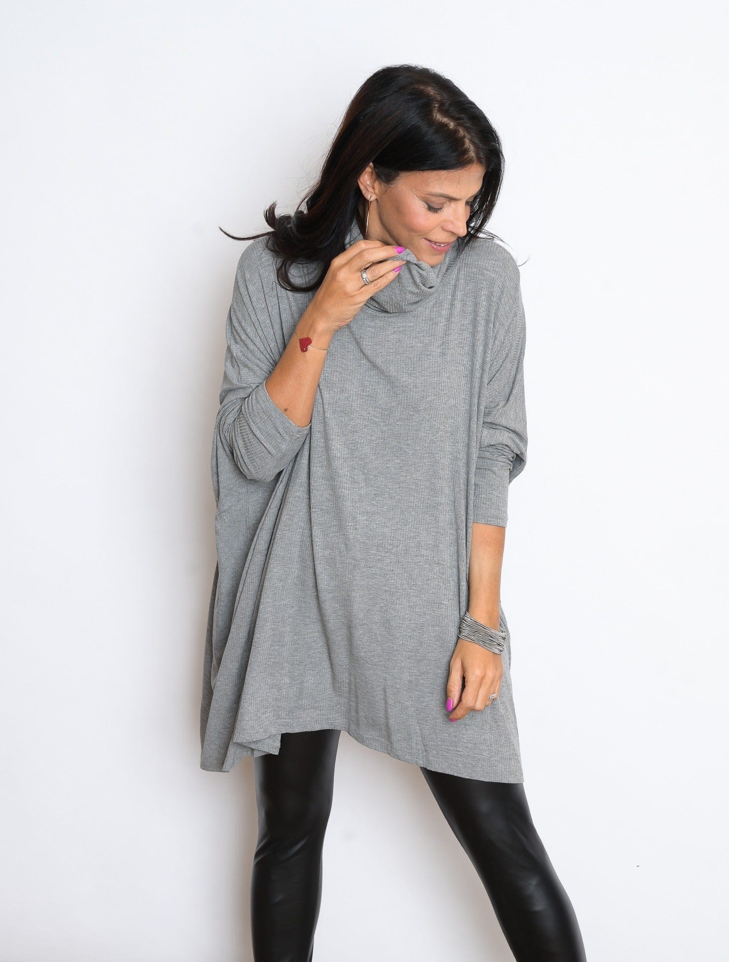 K SHIRT   גולף אפור אוברסייז image 0