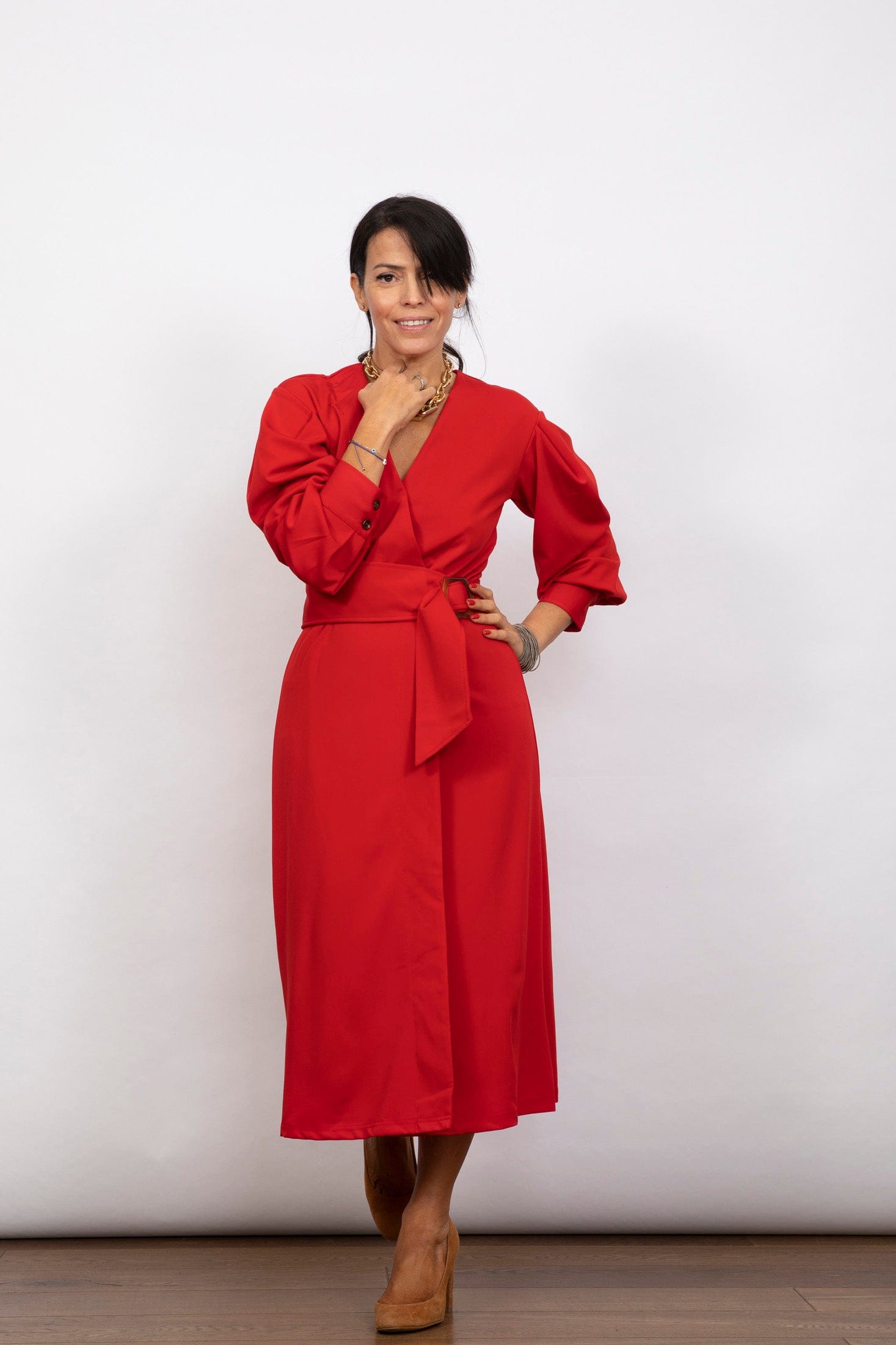 HERA שמלת מעטפת אדומה image 5