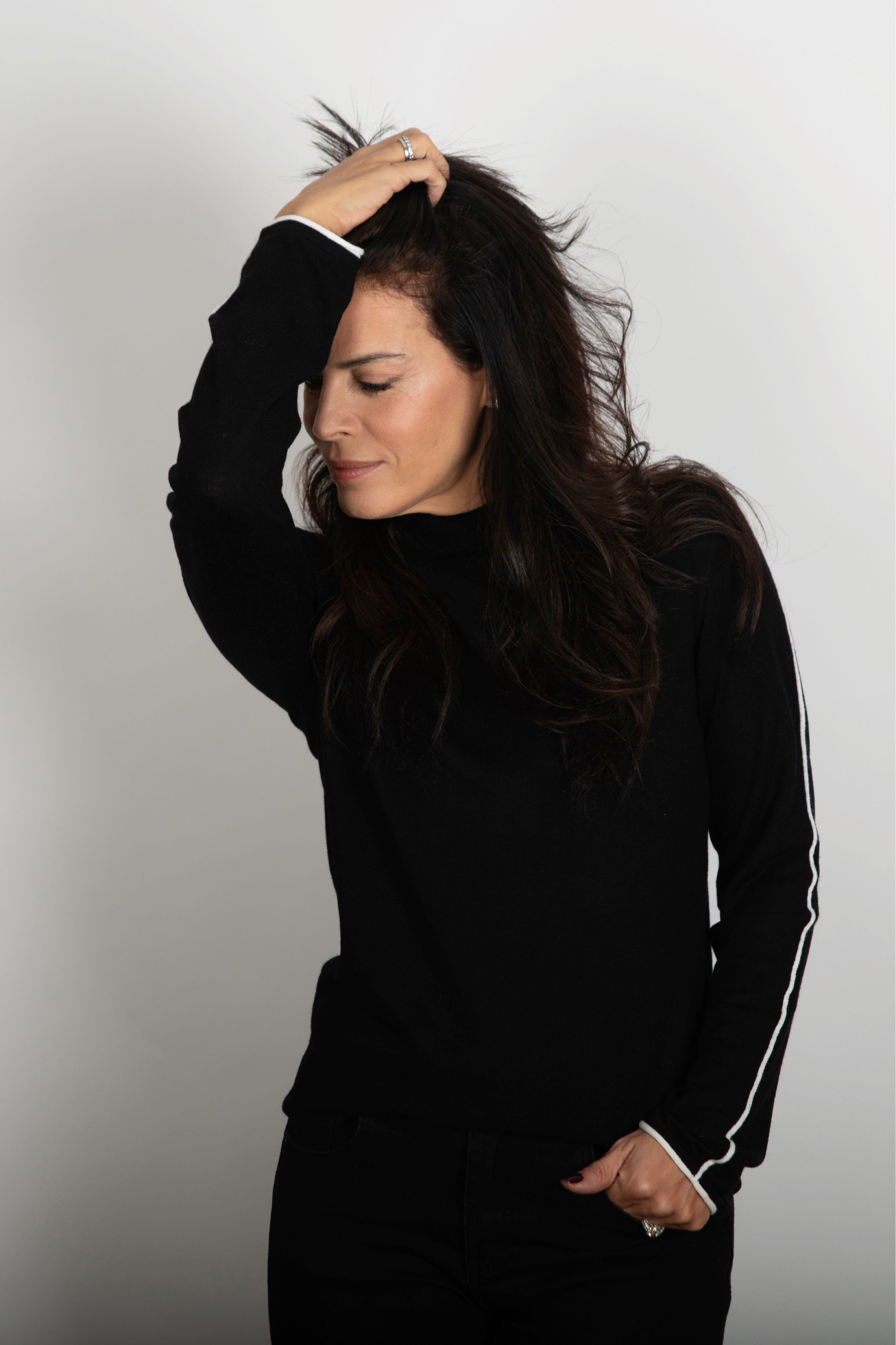 DONNA סריג גולף שחור image 6