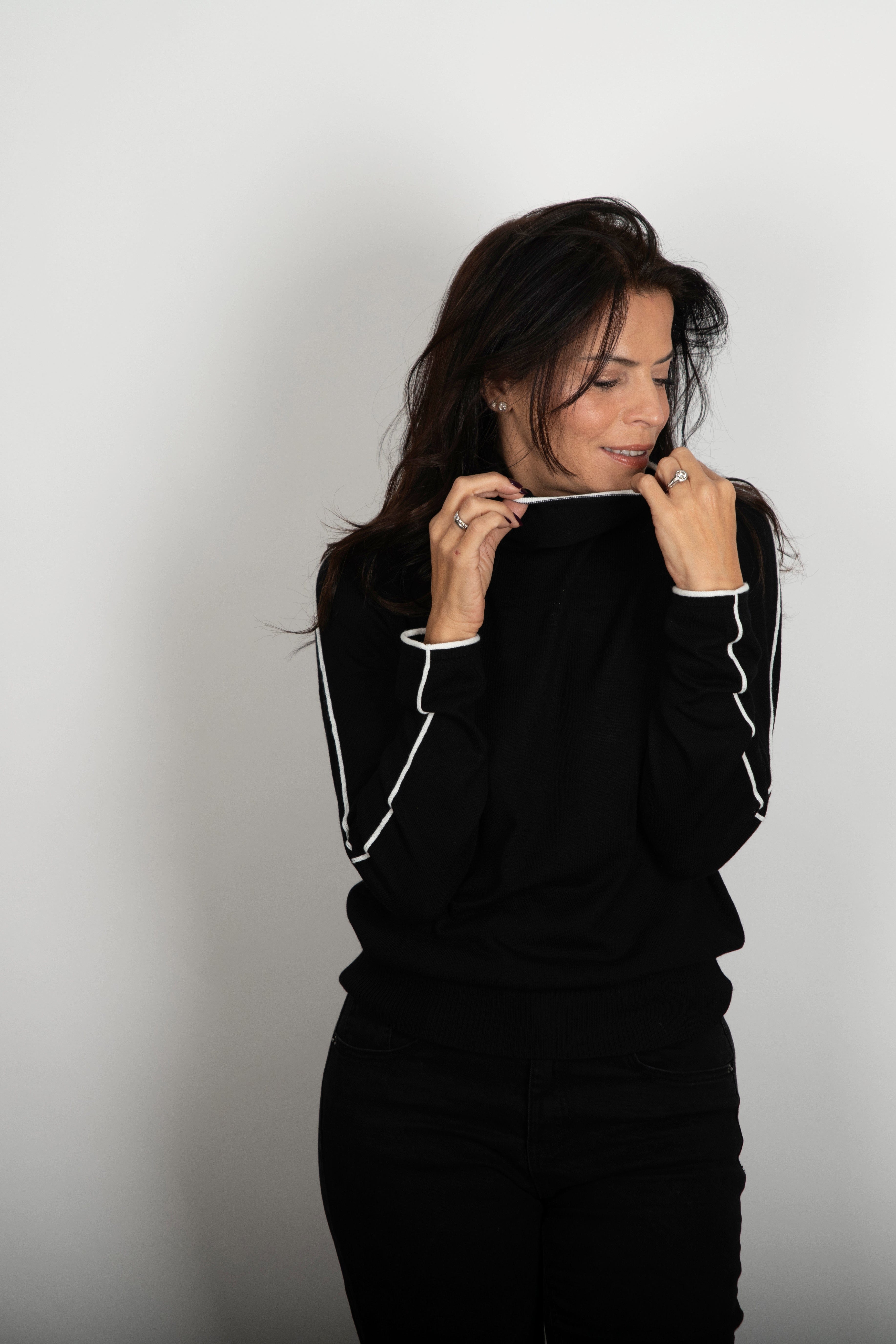 DONNA סריג גולף שחור image 8