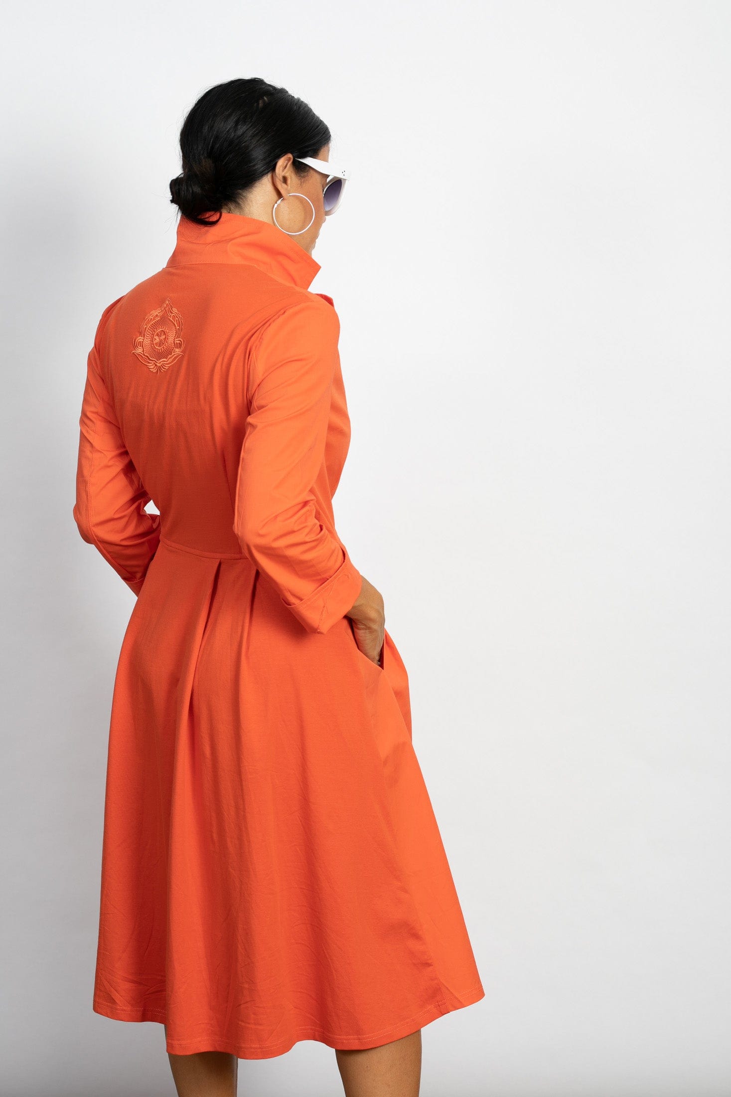 ATLAS  שמלת מעטפת כתומה image 14