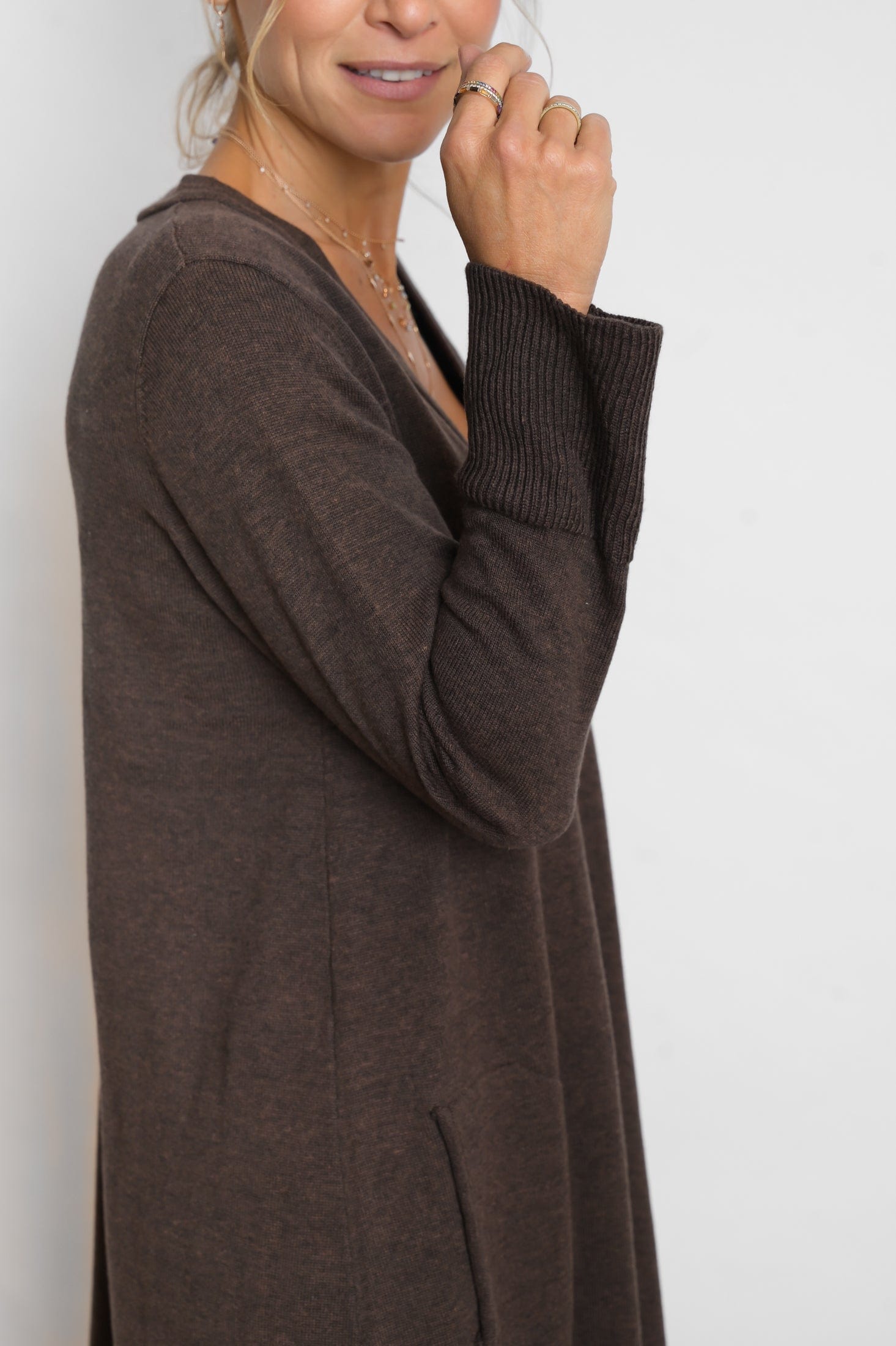 NIMOS V שמלת סריג חומה image 2