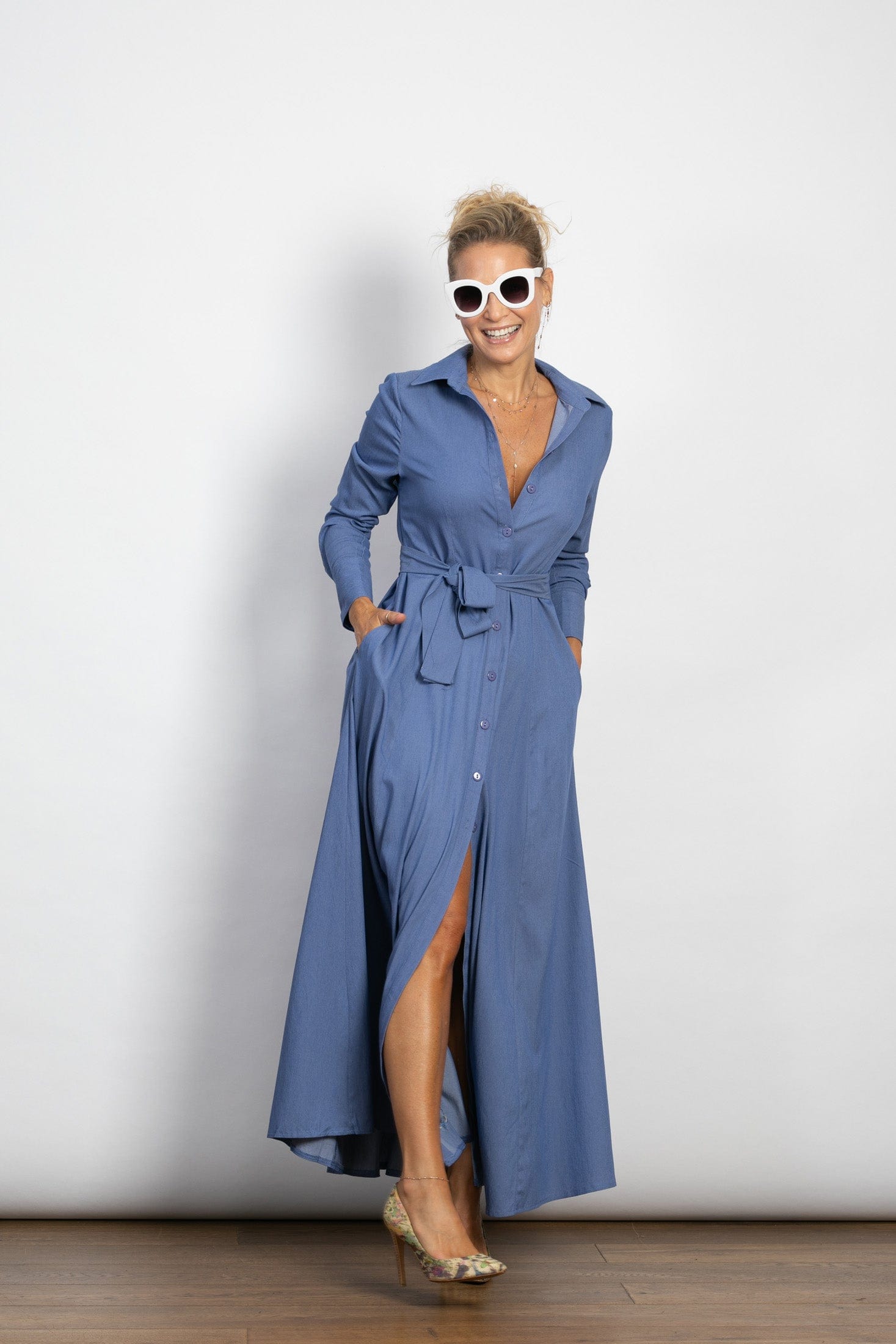 LIMA שמלה מקסי כפתורים image 14