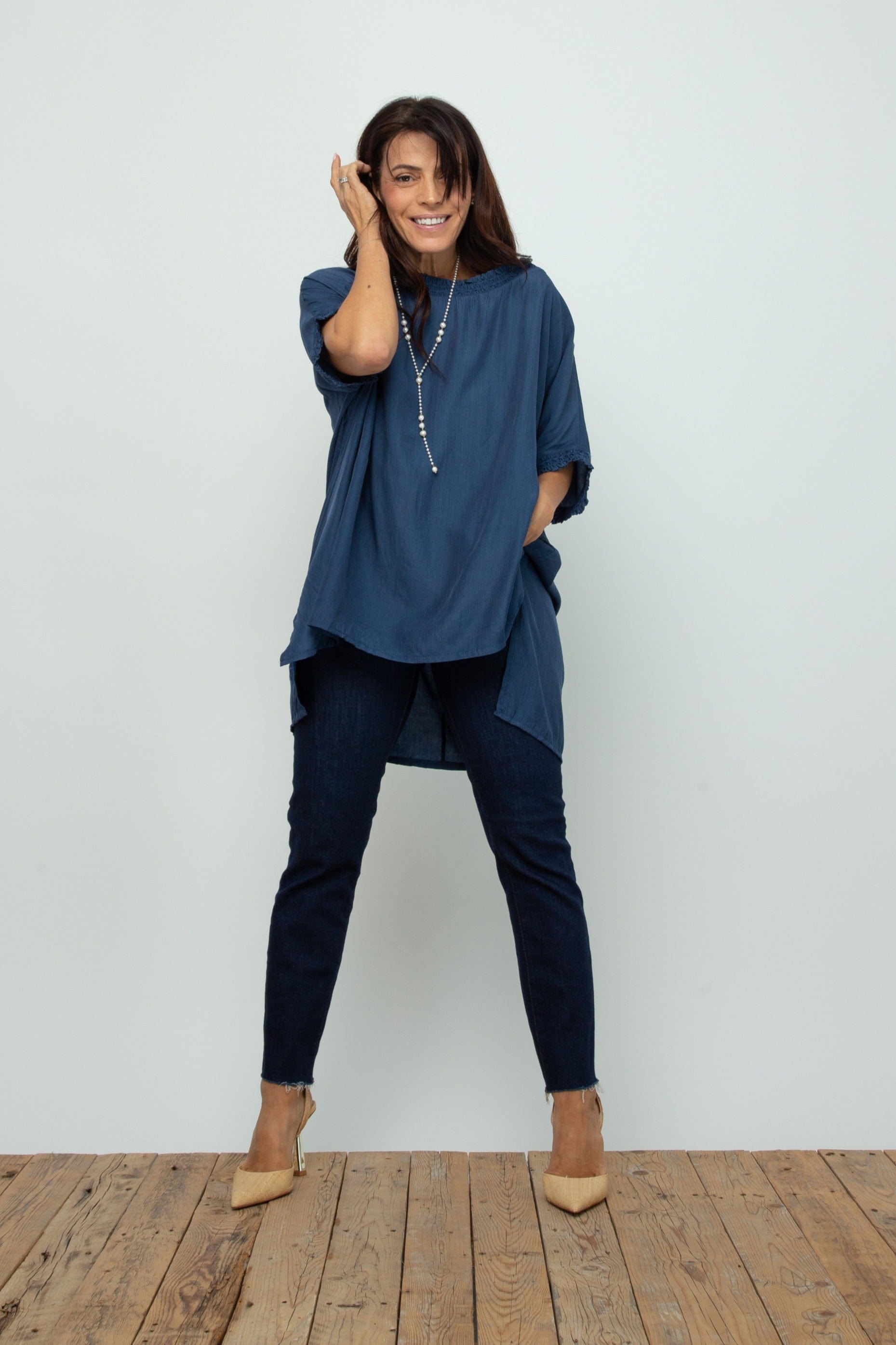 ATE NEW חולצת אוברסייז כחולה image 3