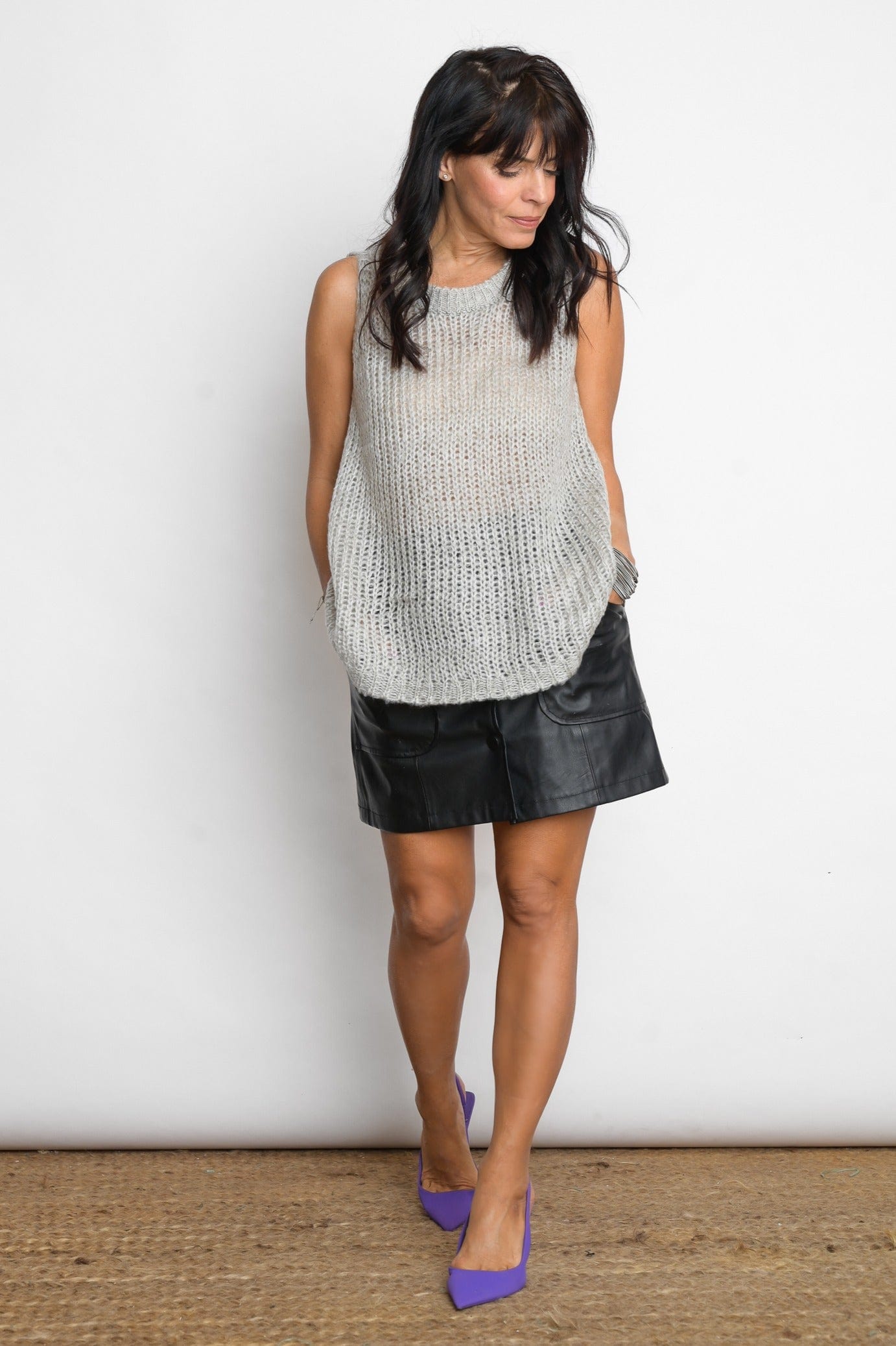 LOS  אפודה סריג אפור בהיר image 0