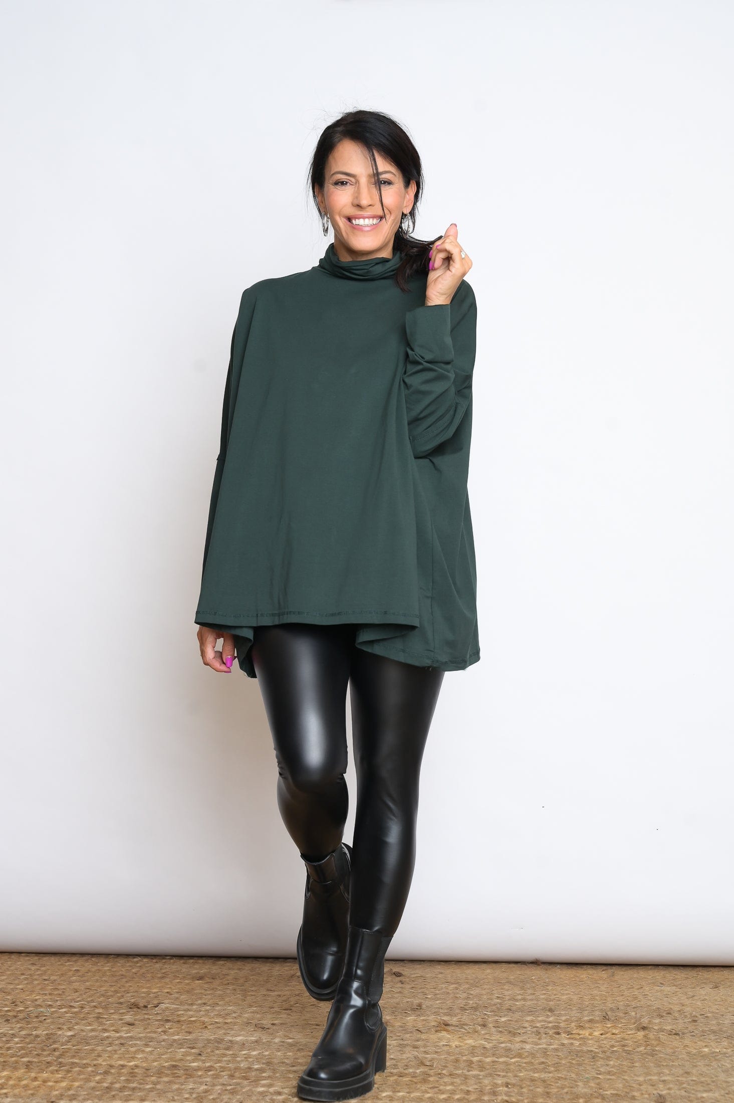 Q SHIRT גולף ירוק אוברסייז image 5