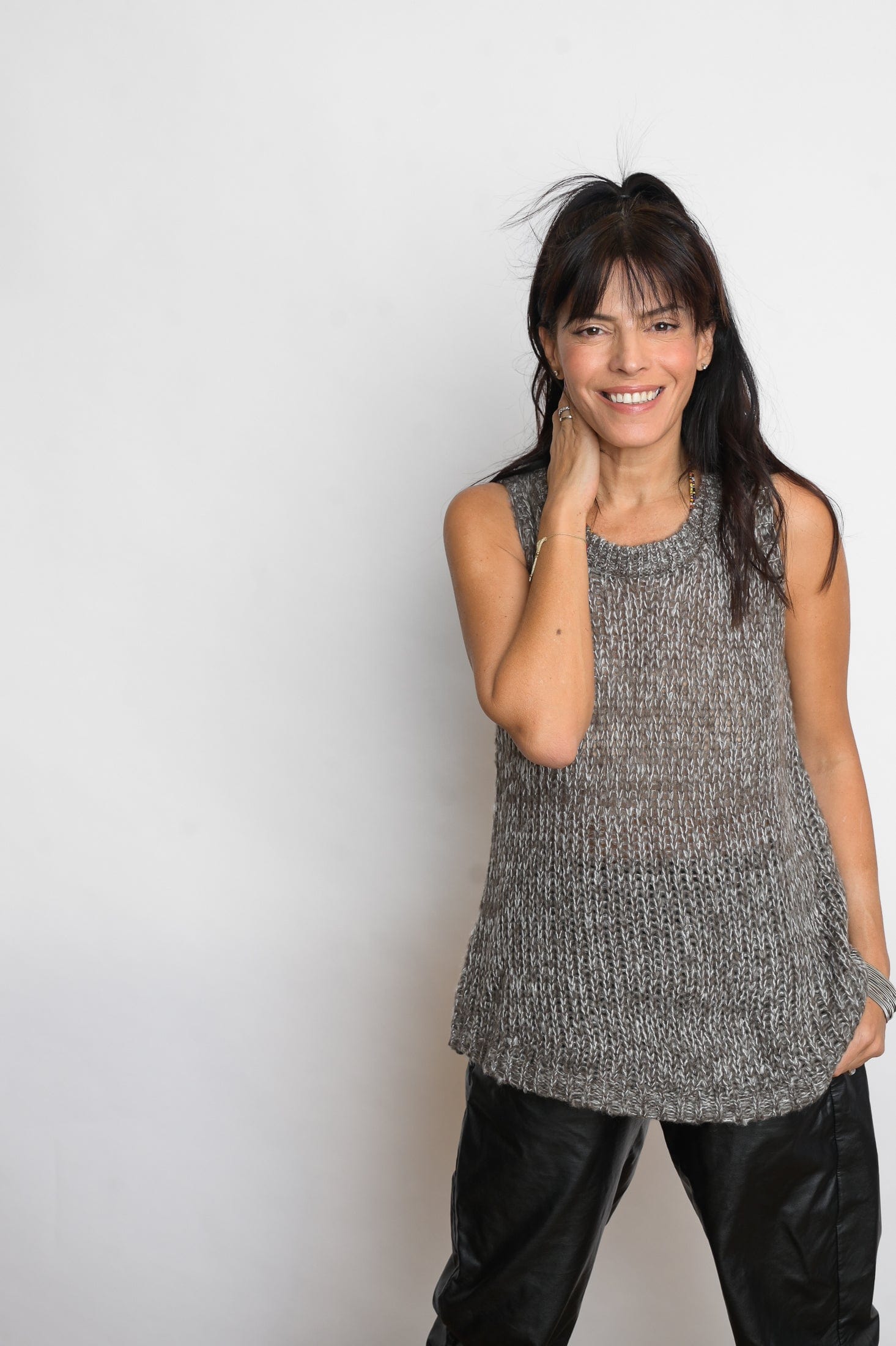 LOS  אפודה סריג מלאנז׳ image 4