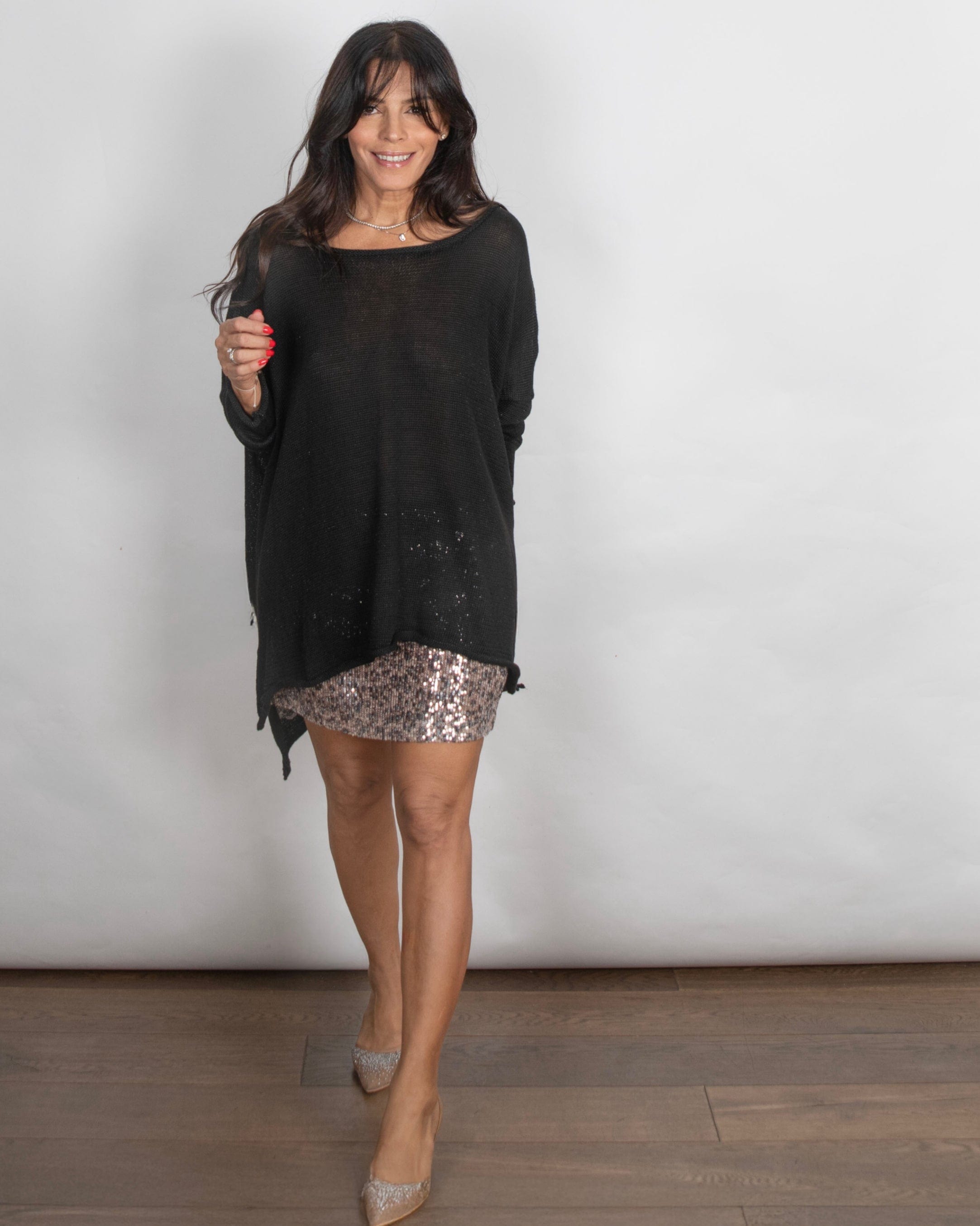 KEYS סריג שחור אוברסייז גדול image 2