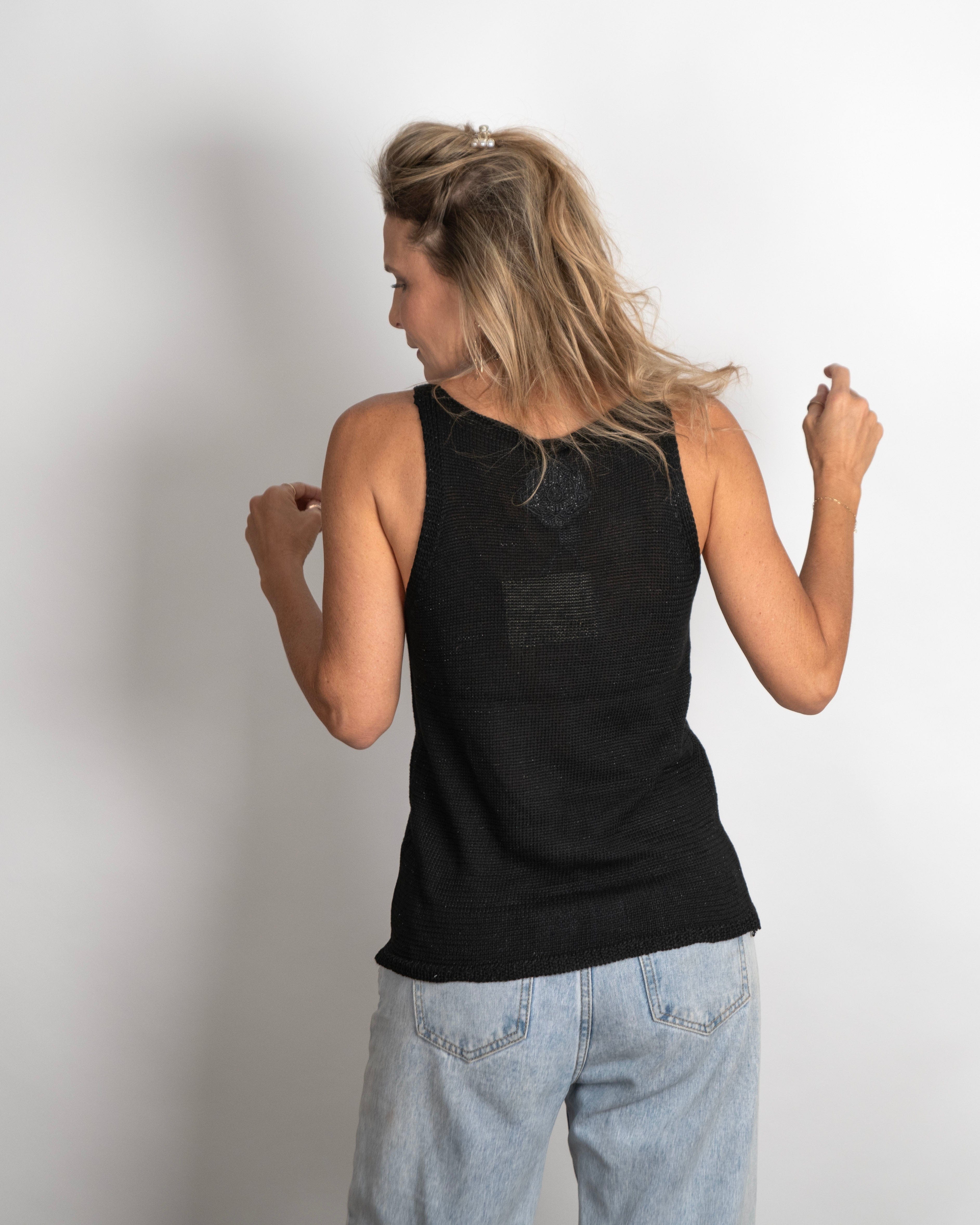 AMY  גופיית סריג שחור image 7