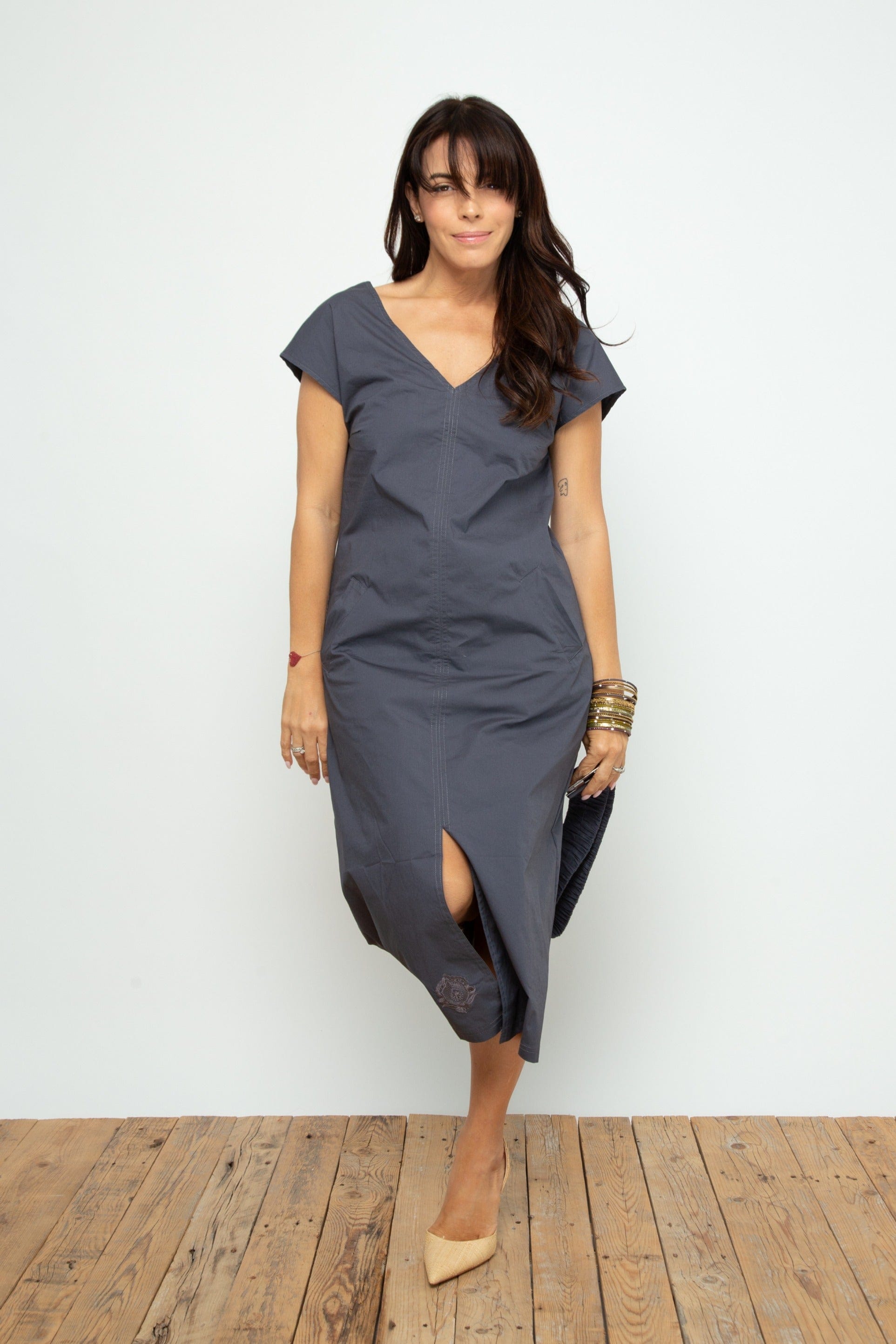 POOLY NEW שמלה מעוצבת אפורה image 3