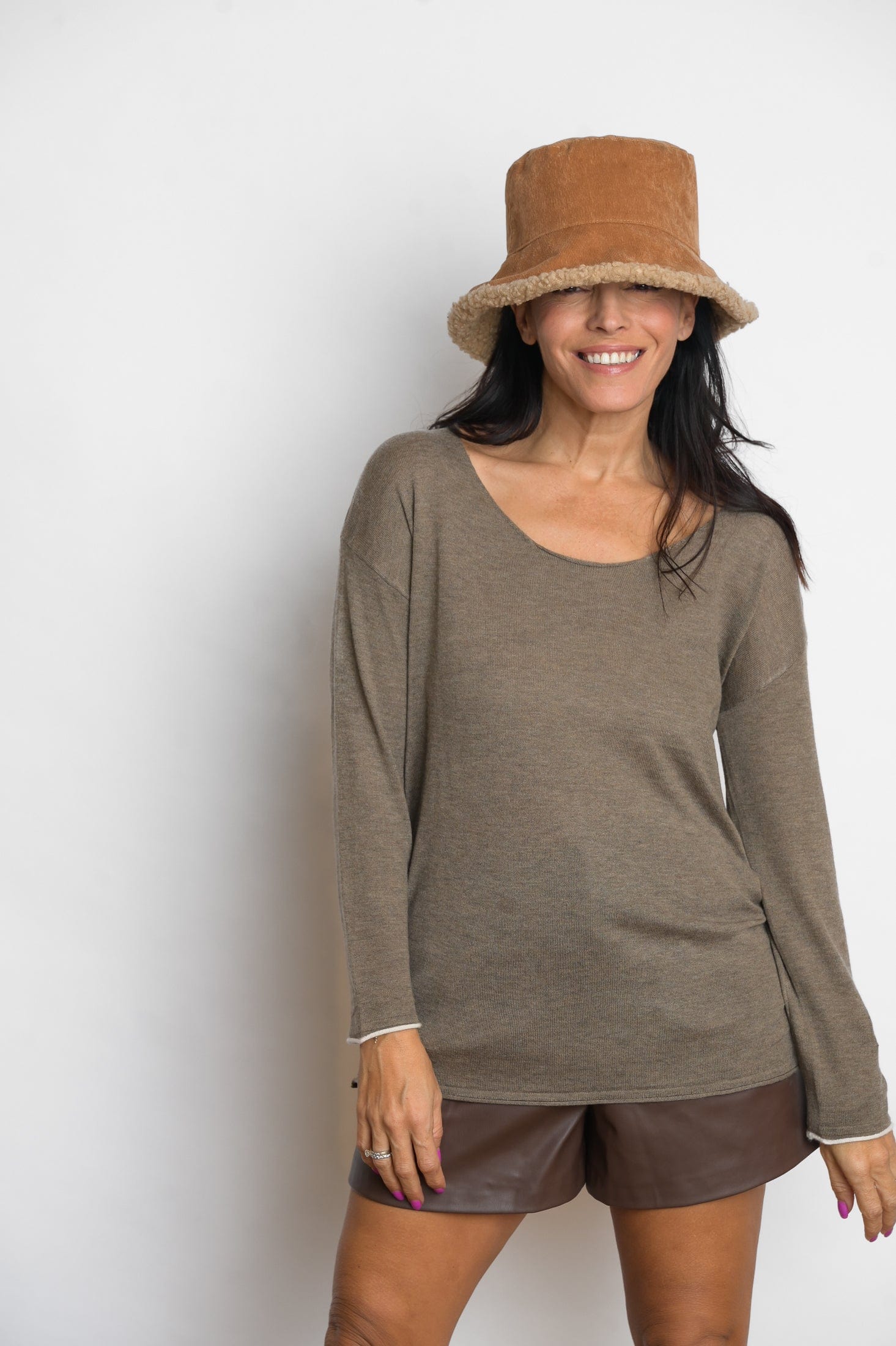 TILOS סריג כפתורים חום image 4