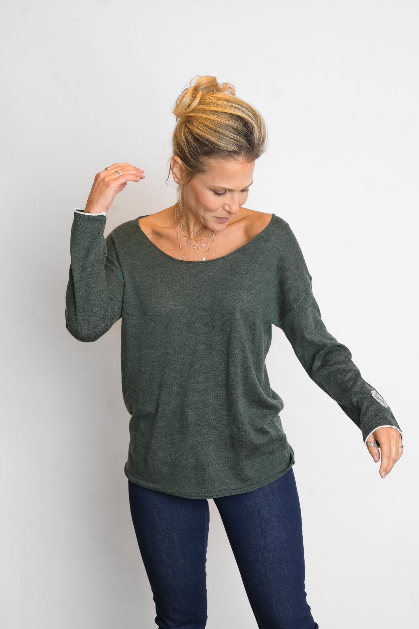 TILOS סריג כפתורים ירוק image 5