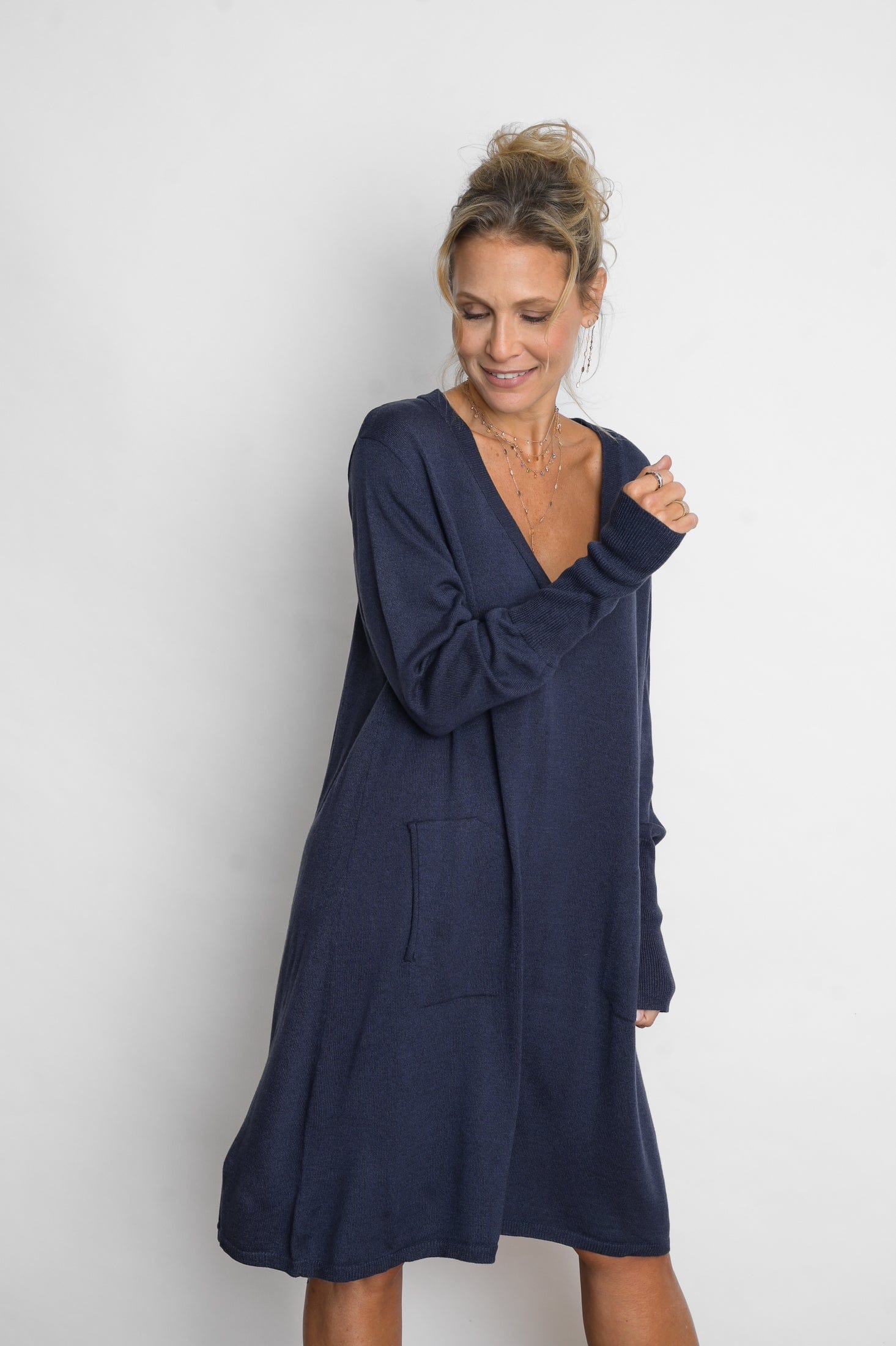 EVIA שמלת סריג מיני כחולה image 5