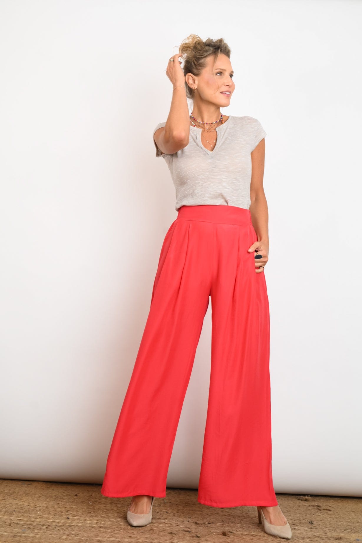 RON מכנסים בצבע אדום image 0