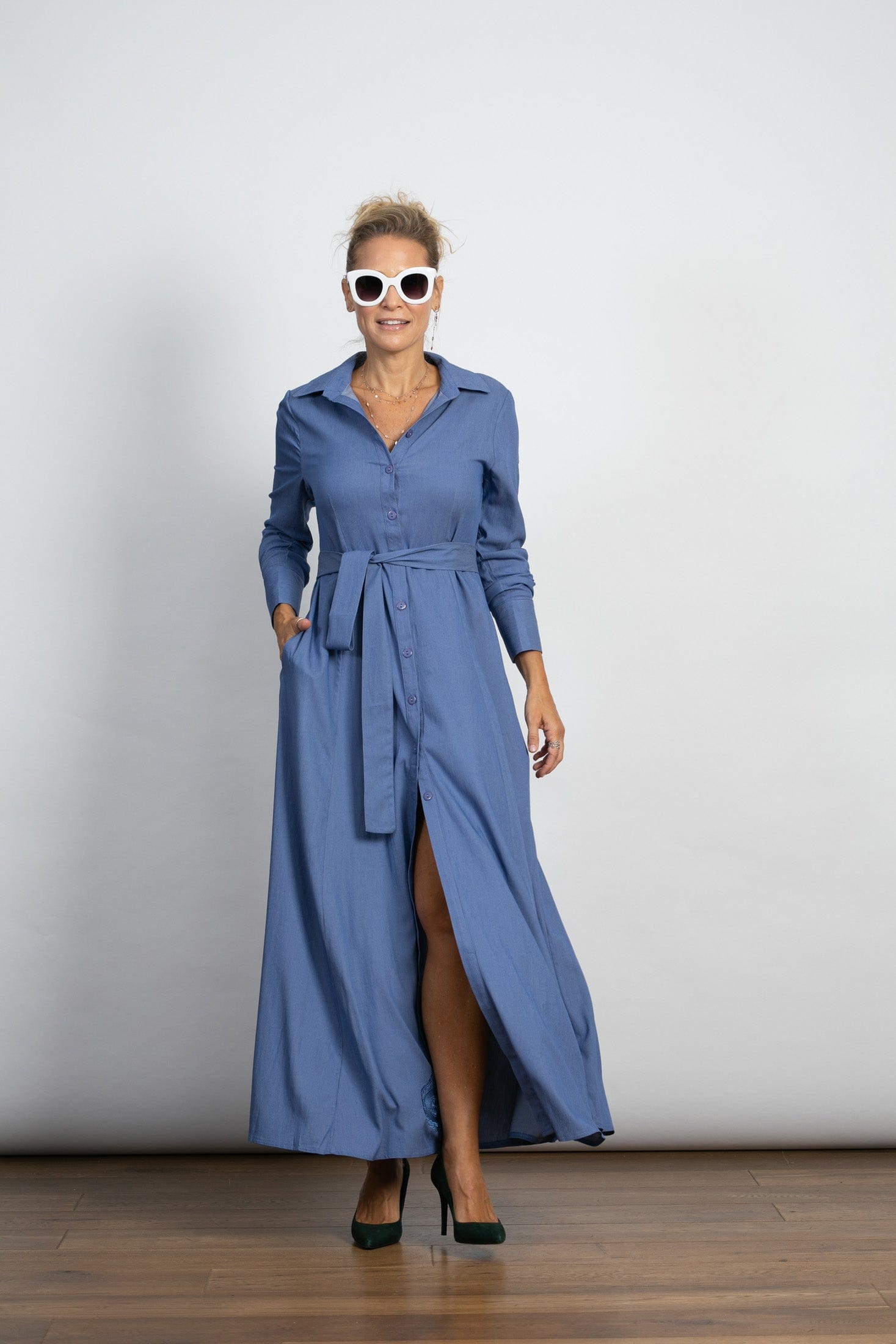 LIMA שמלה מקסי כפתורים image 3