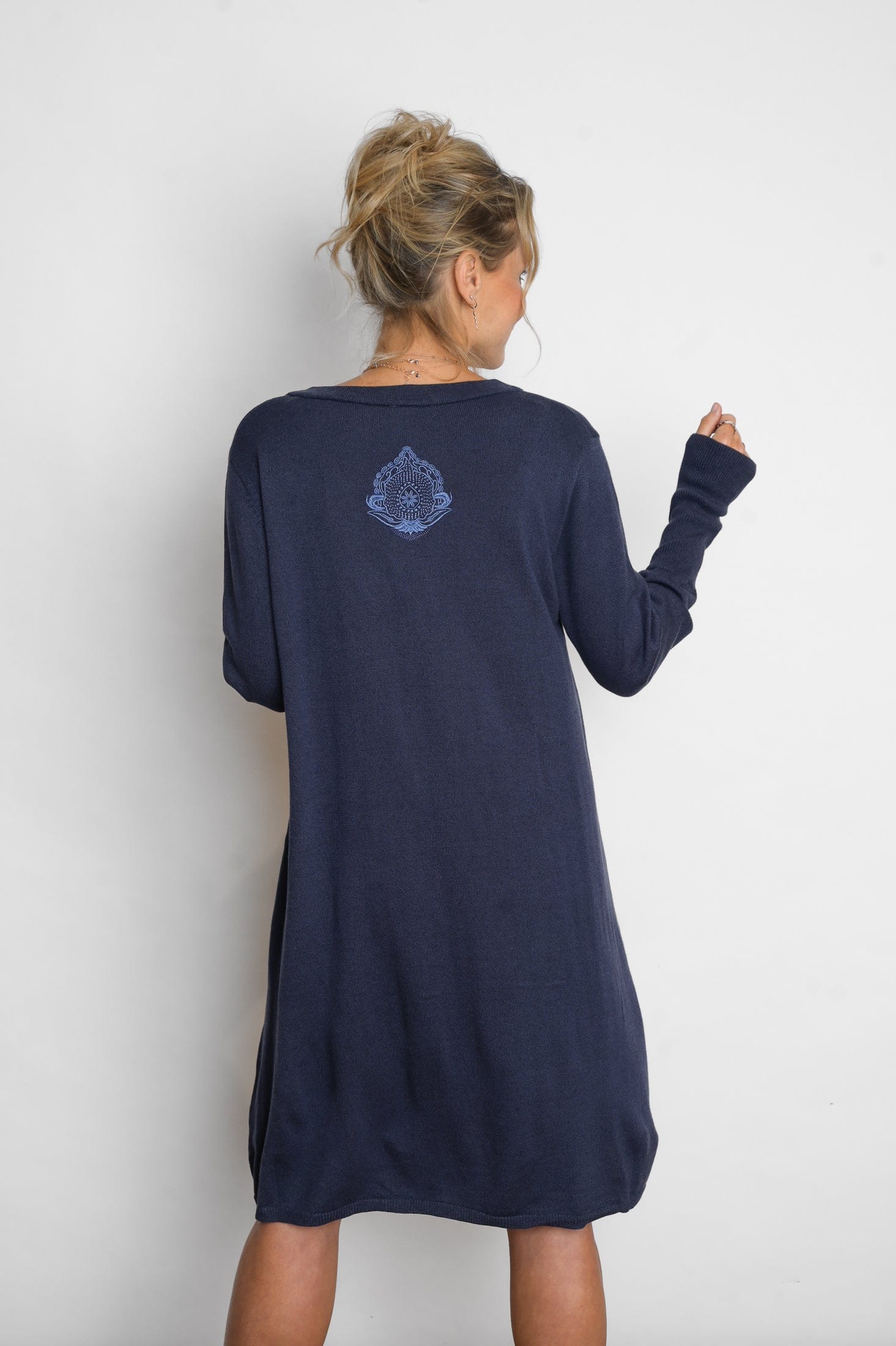 EVIA שמלת סריג מיני כחולה image 1