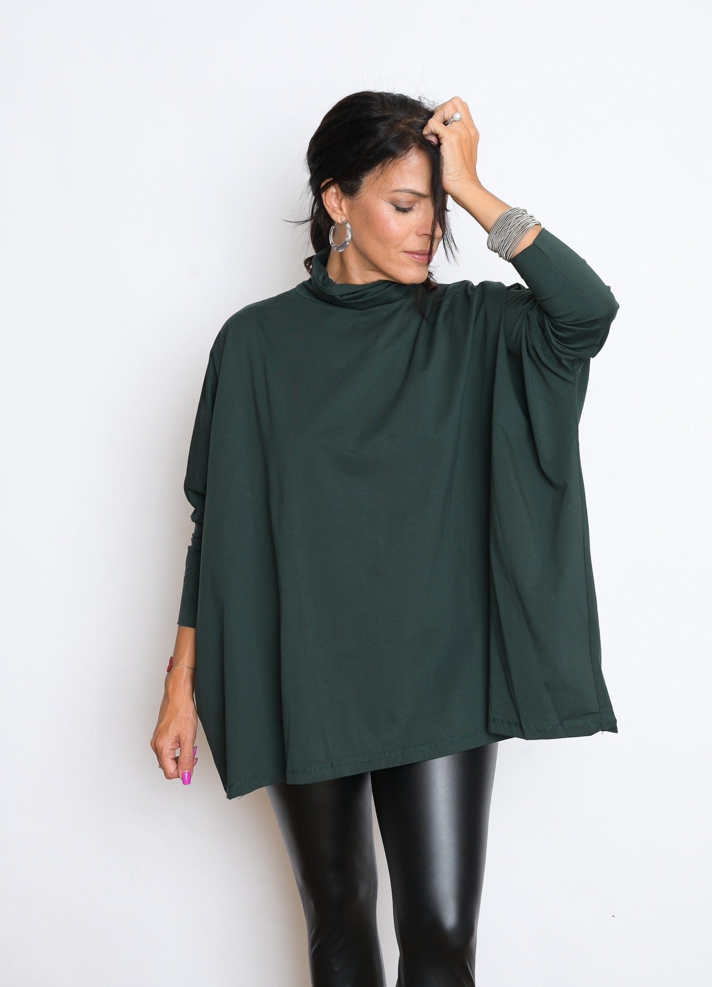 Q SHIRT גולף ירוק אוברסייז image 1