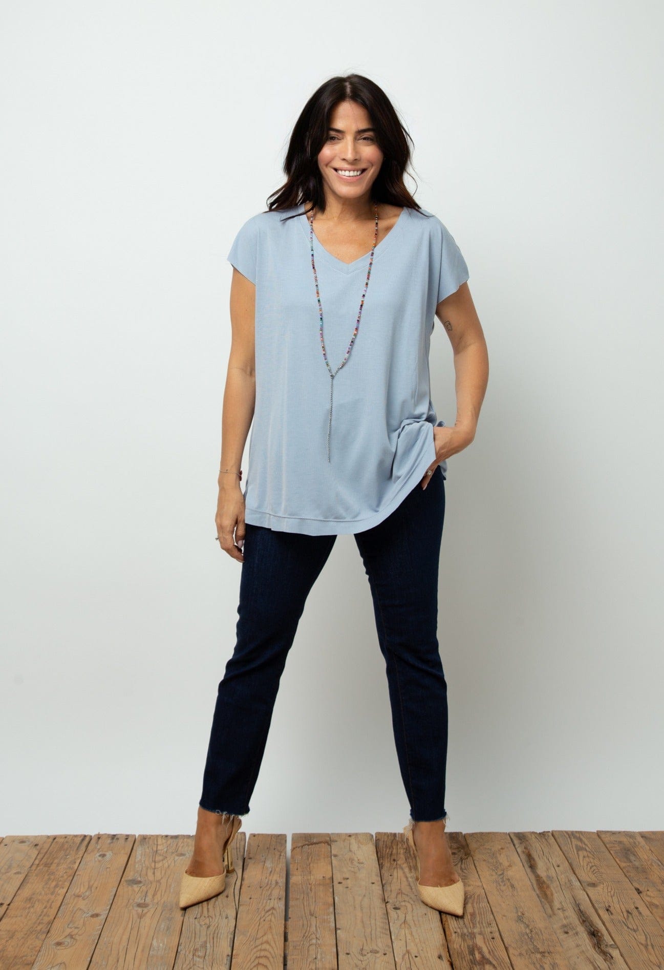 DALLY V חולצה תכלת image 2